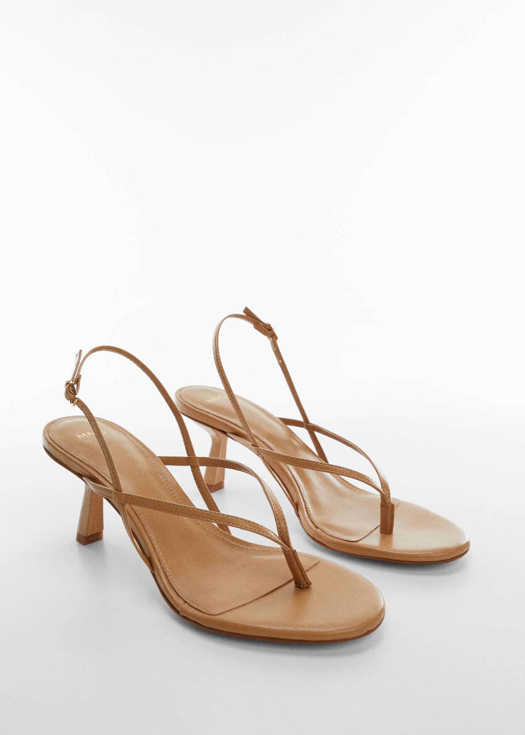Sandàlies pell tacó tires - Pla mig