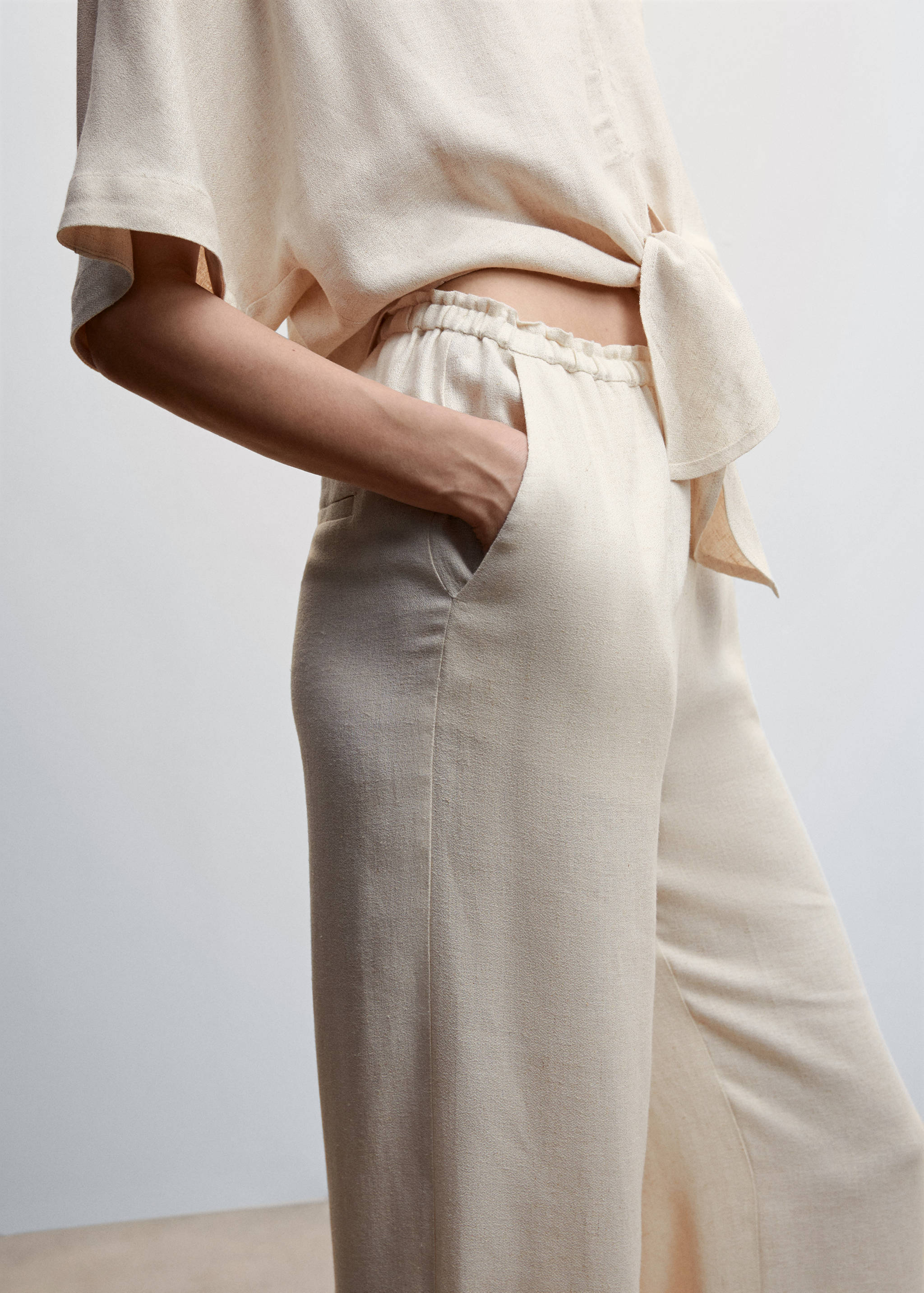 Pantalon satiné taille élastique - Détail de l'article 6