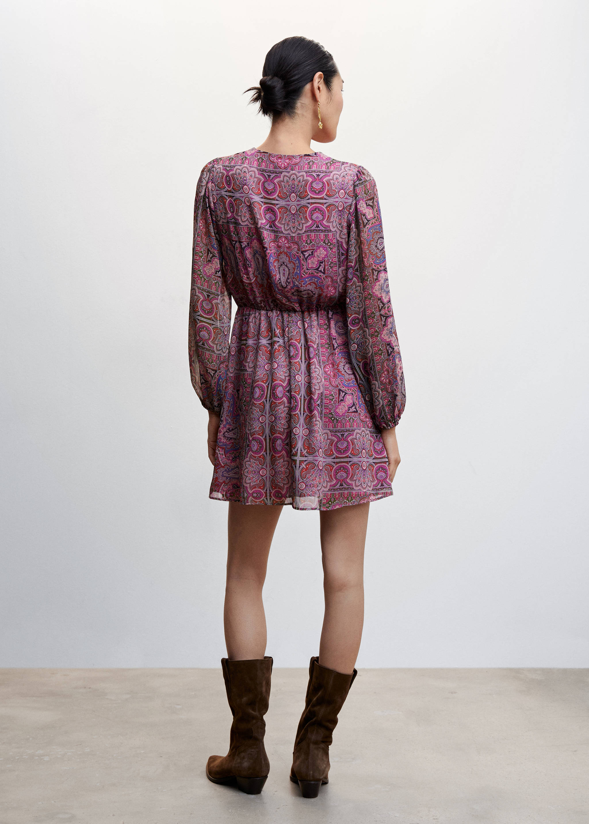 Paisley print dress with buttons - Reverse of the article