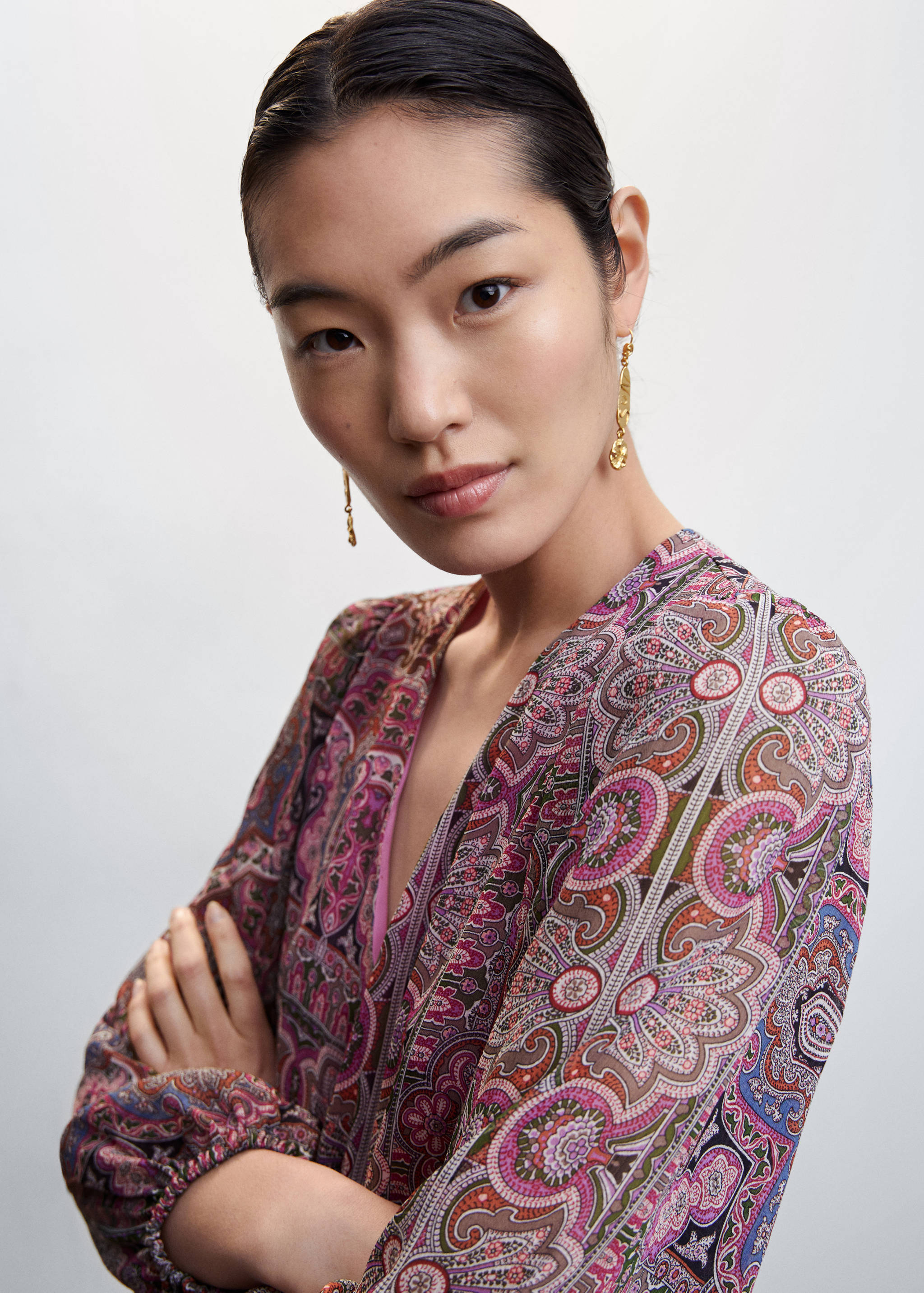 Paisley print dress with buttons - Details of the article 1