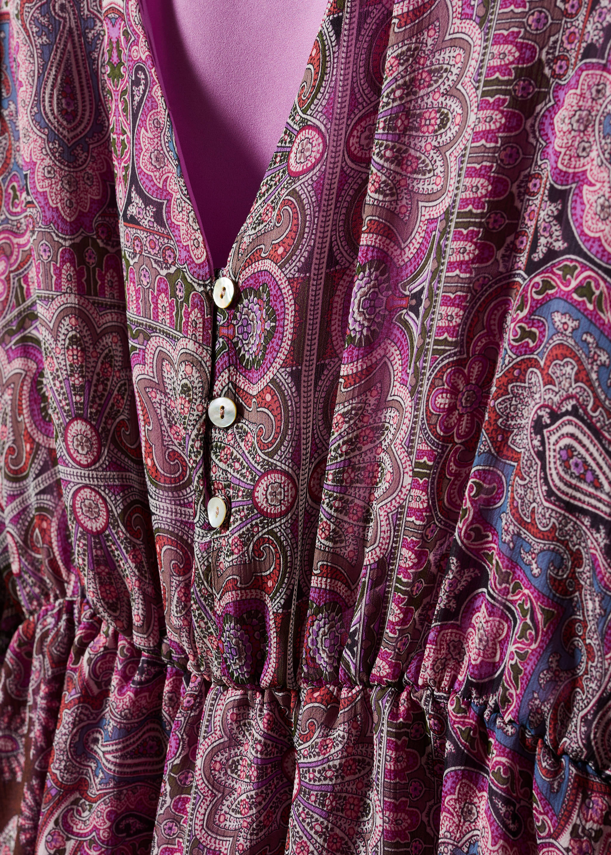 Paisley print dress with buttons - Details of the article 8
