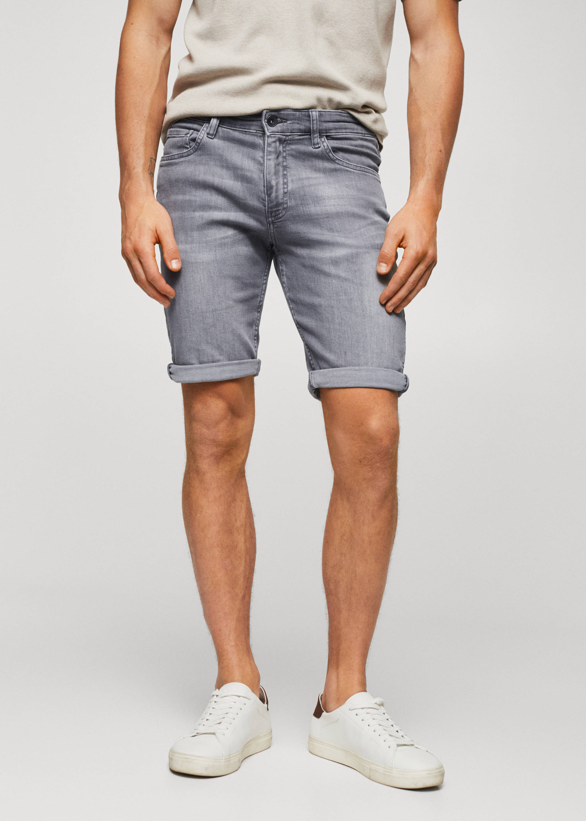Slim Fit-Jeans-Bermudashorts - Mittlere Ansicht