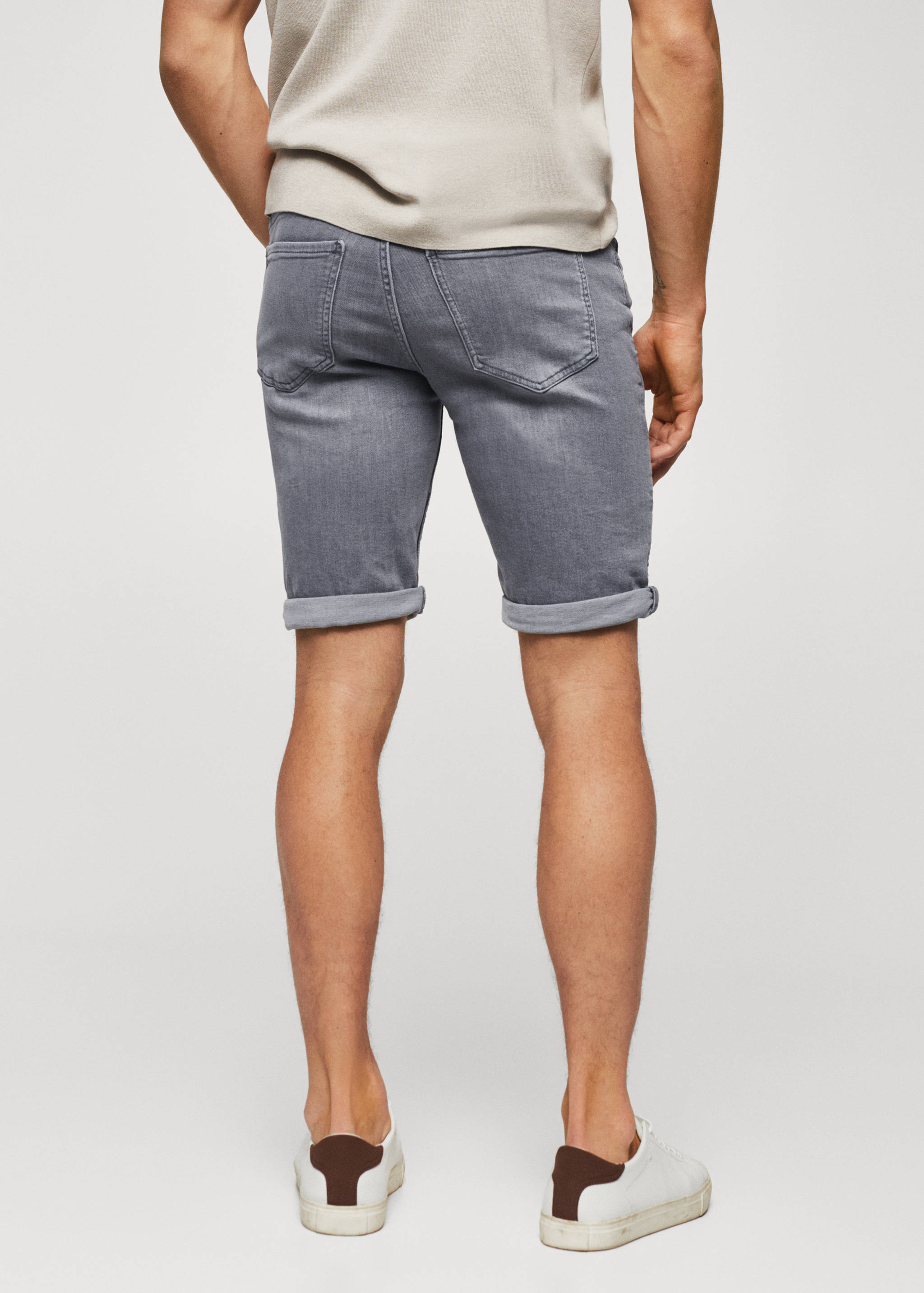 Slim Fit-Jeans-Bermudashorts - Rückseite des Artikels
