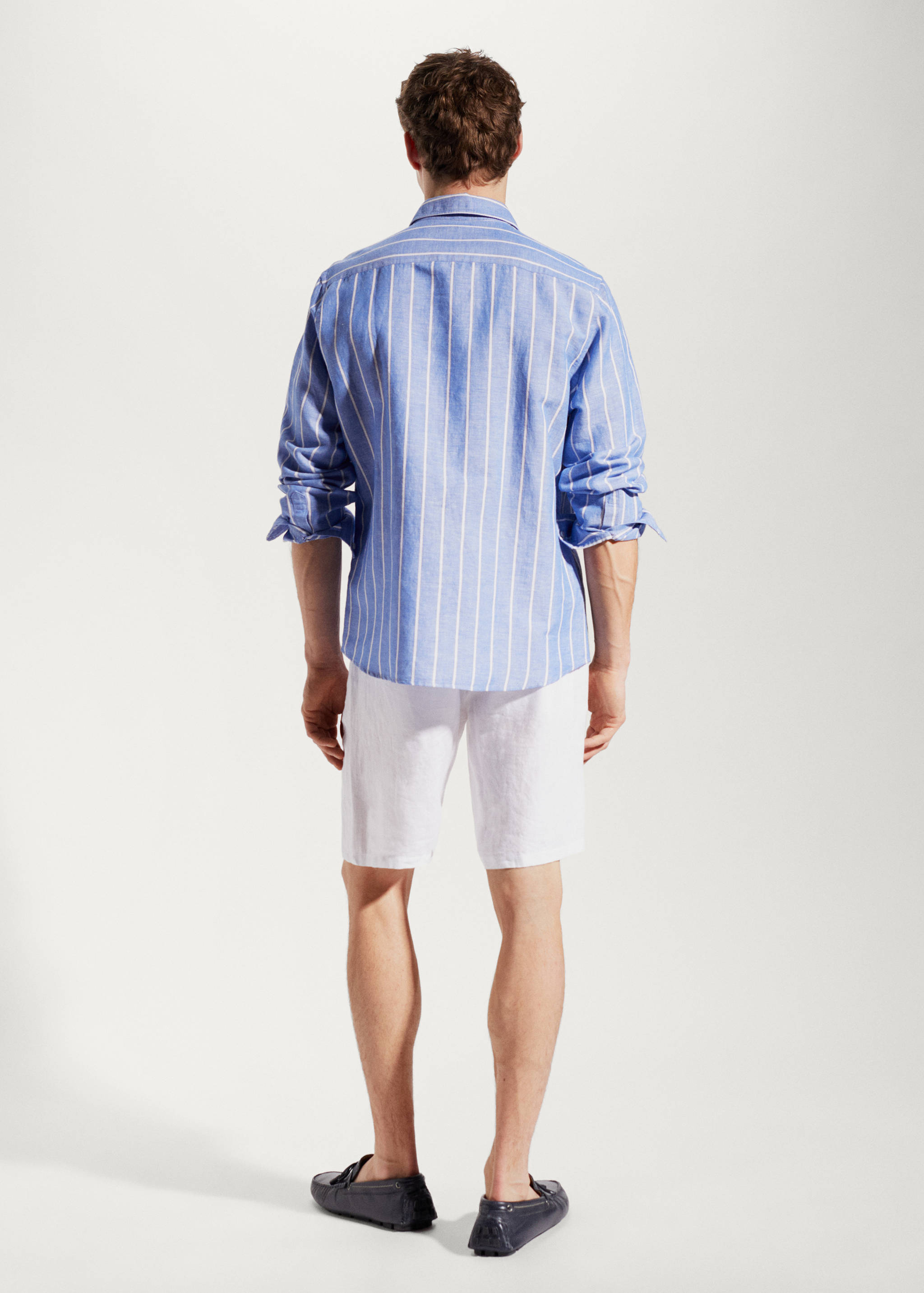 Regular-fit striped linen shirt - Reverse of the article