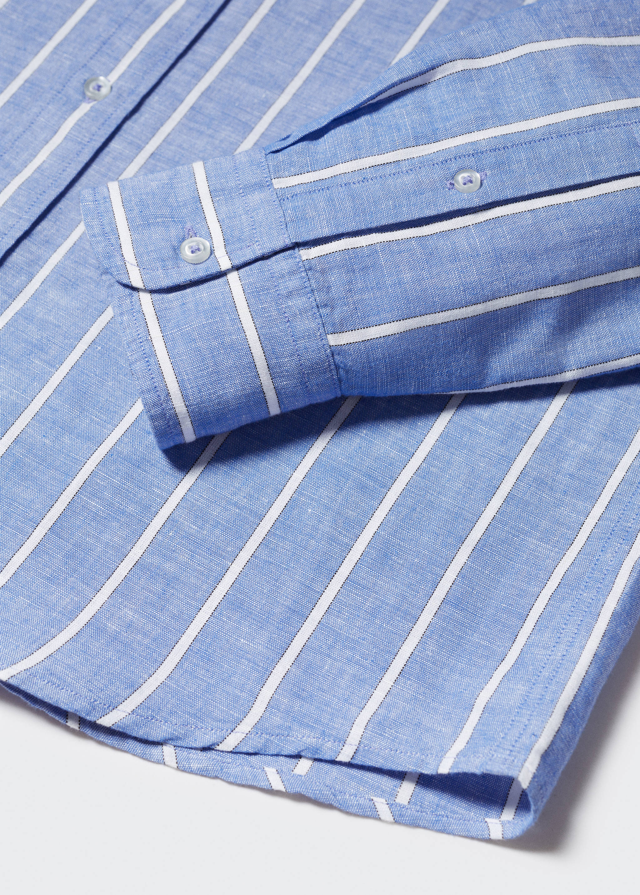 Regular-fit striped linen shirt - Details of the article 8