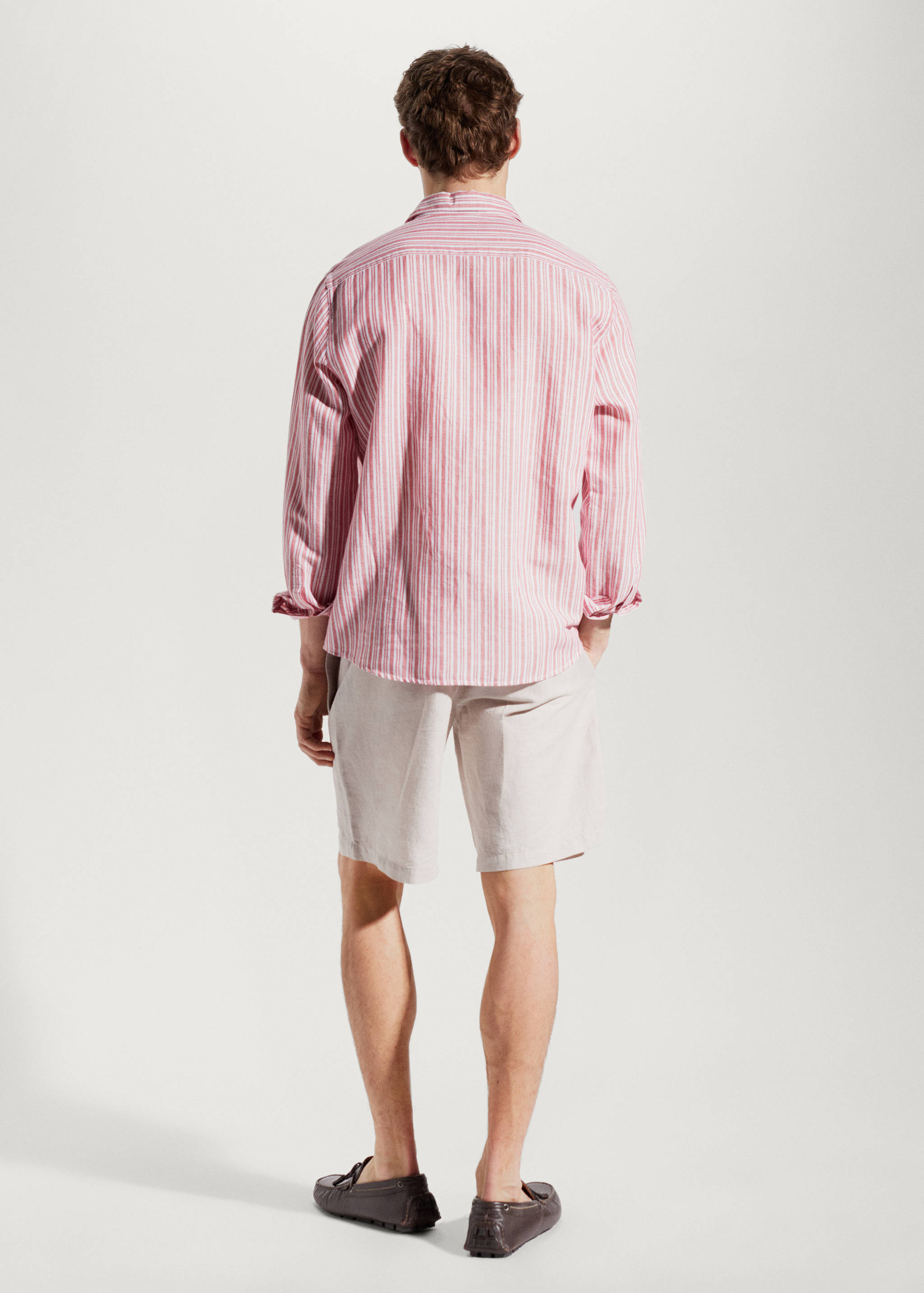 Regular-fit striped linen shirt - Reverse of the article