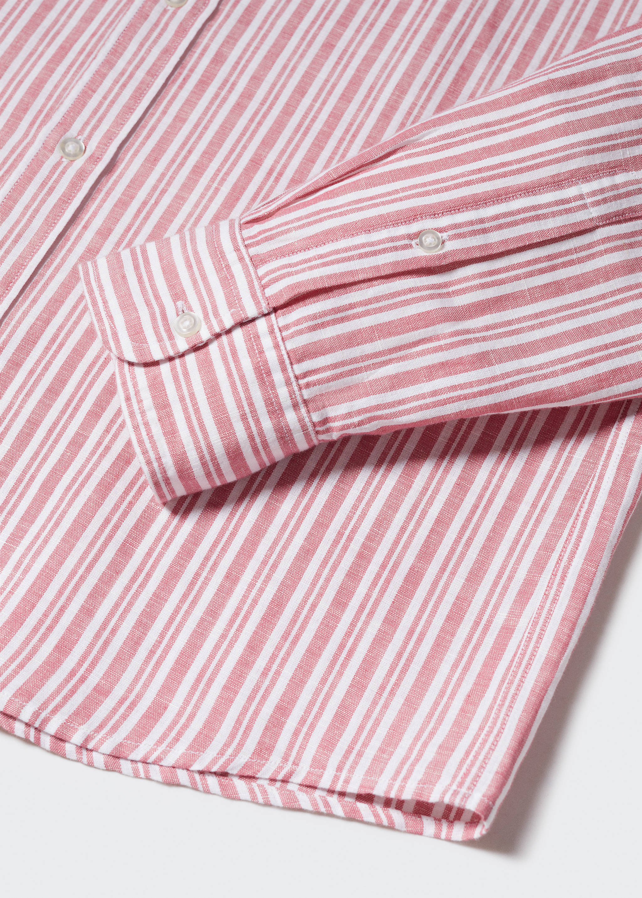 Regular-fit striped linen shirt - Details of the article 8