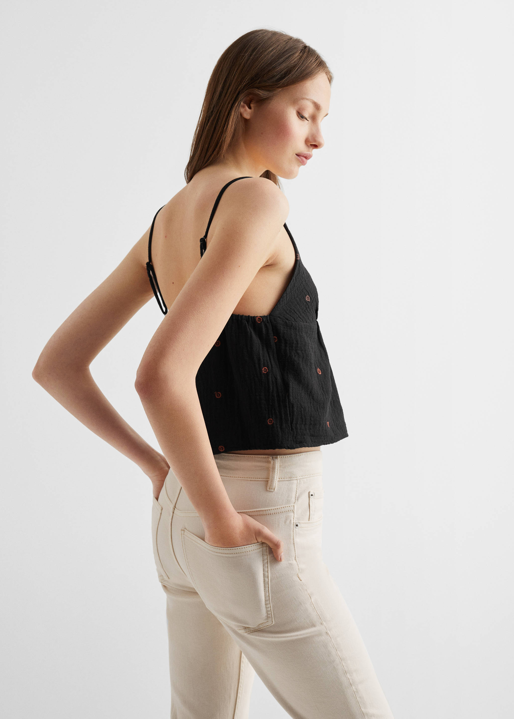 Embroidered cotton top - Reverse of the article