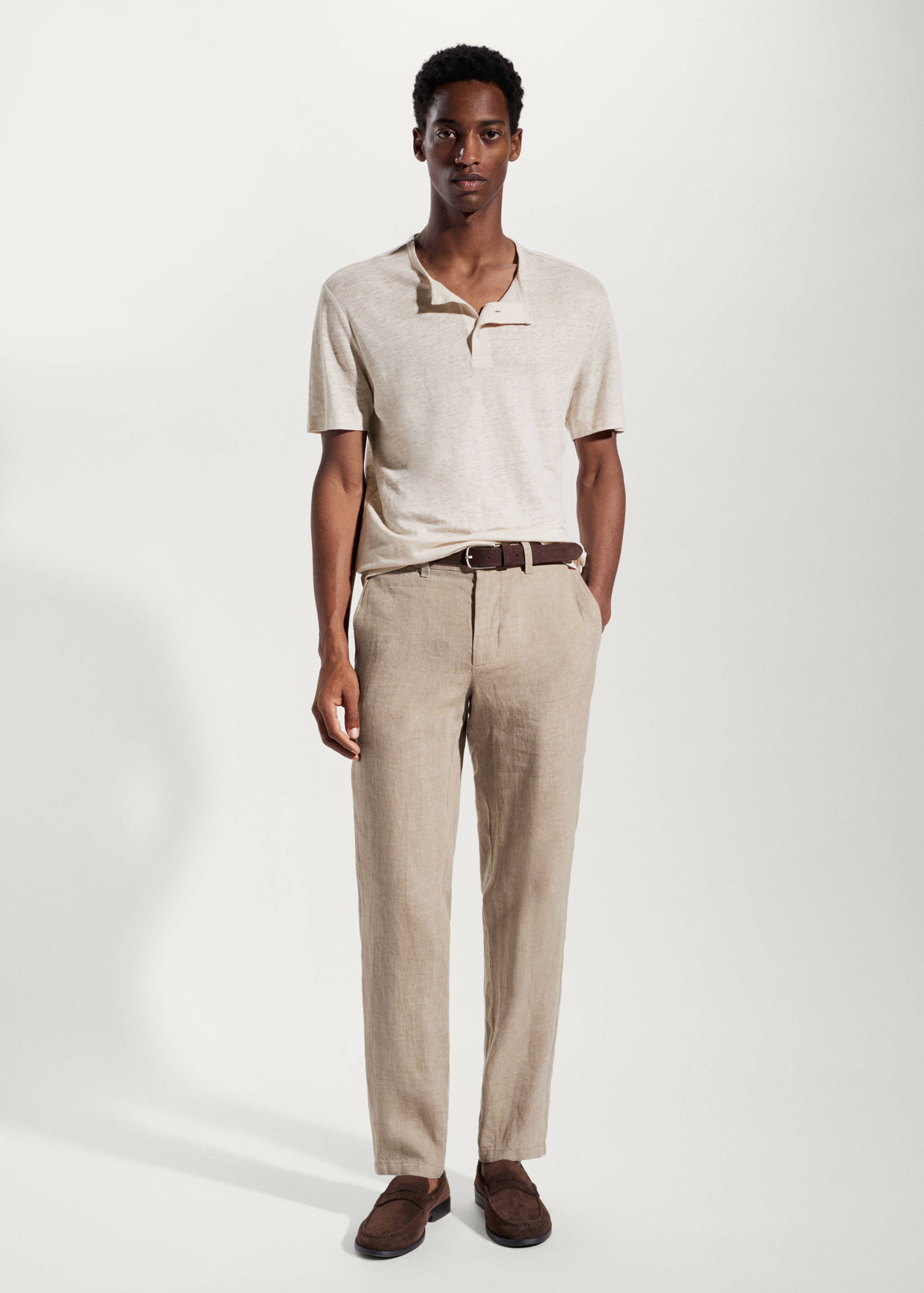 Henley-Shirt aus 100 % Leinen - Allgemeine Ansicht