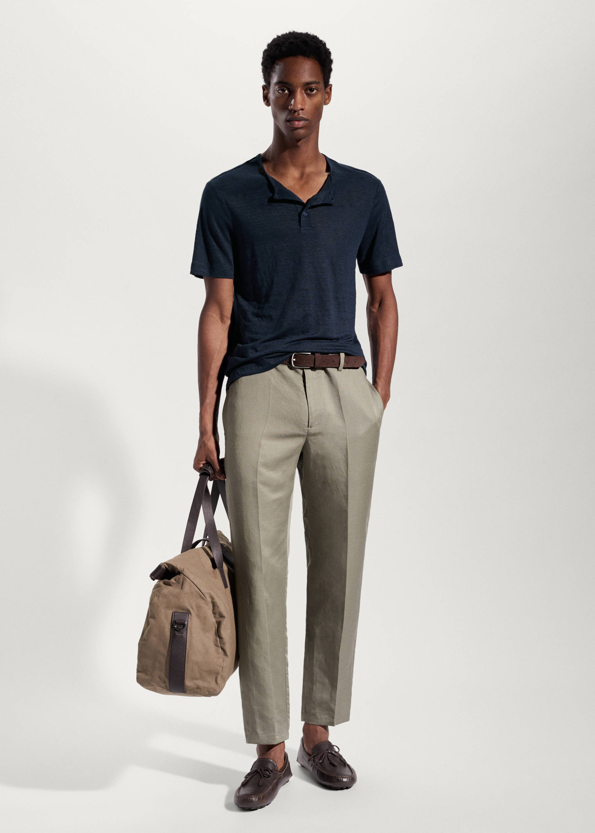 Henley-Shirt aus 100 % Leinen - Allgemeine Ansicht