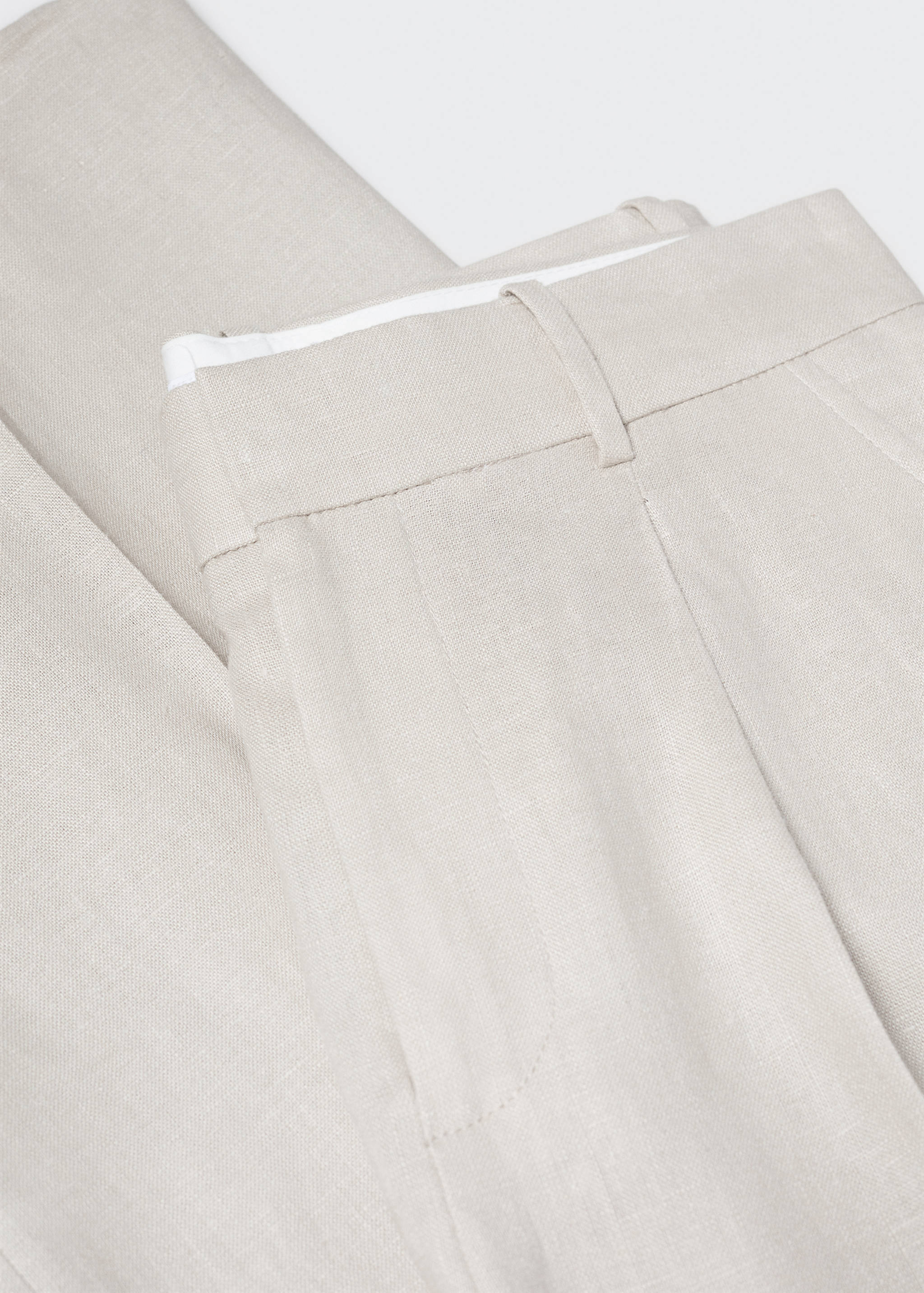 Straight linen-blend trousers - Details of the article 8