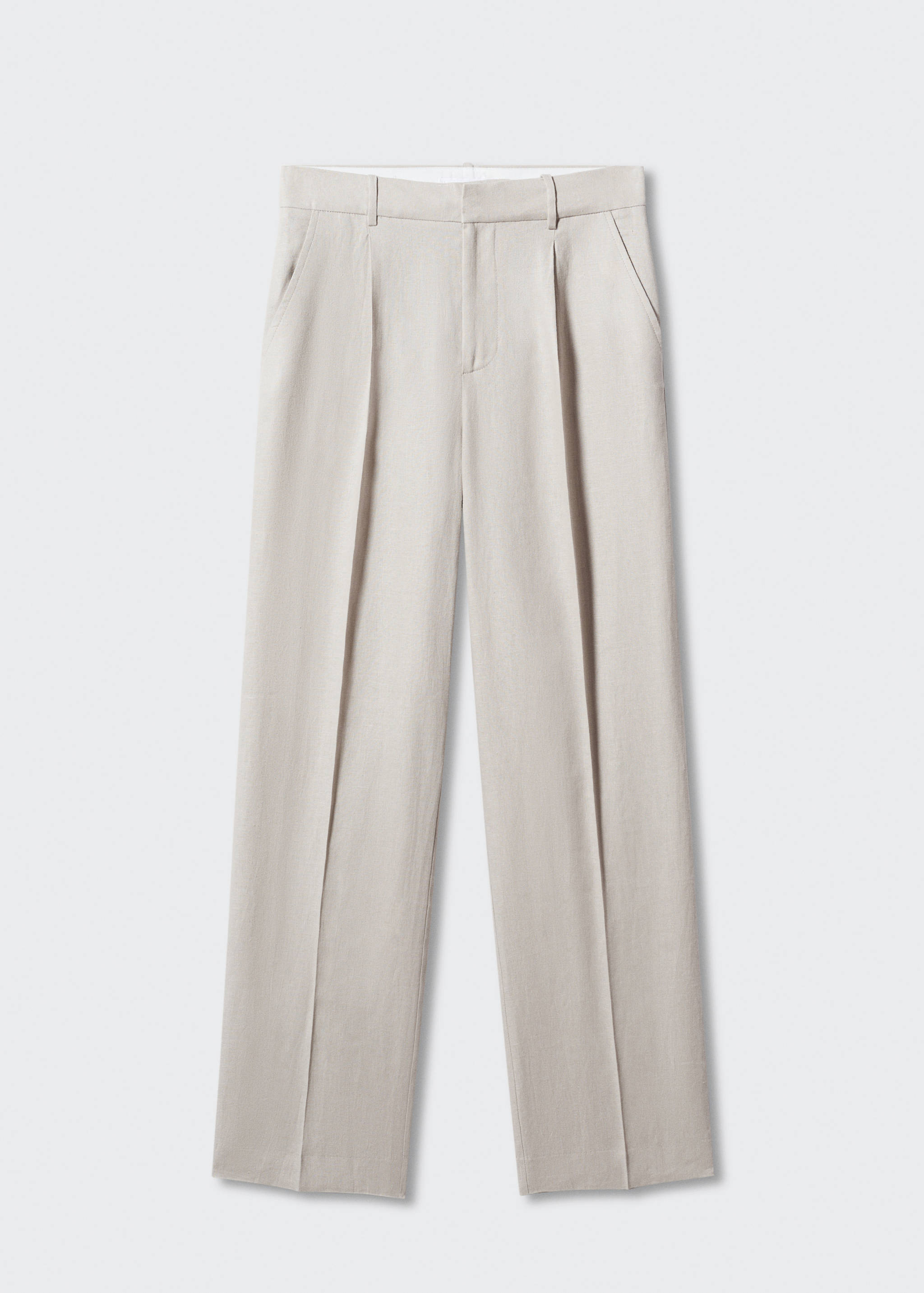 Straight linen-blend trousers - Article without model