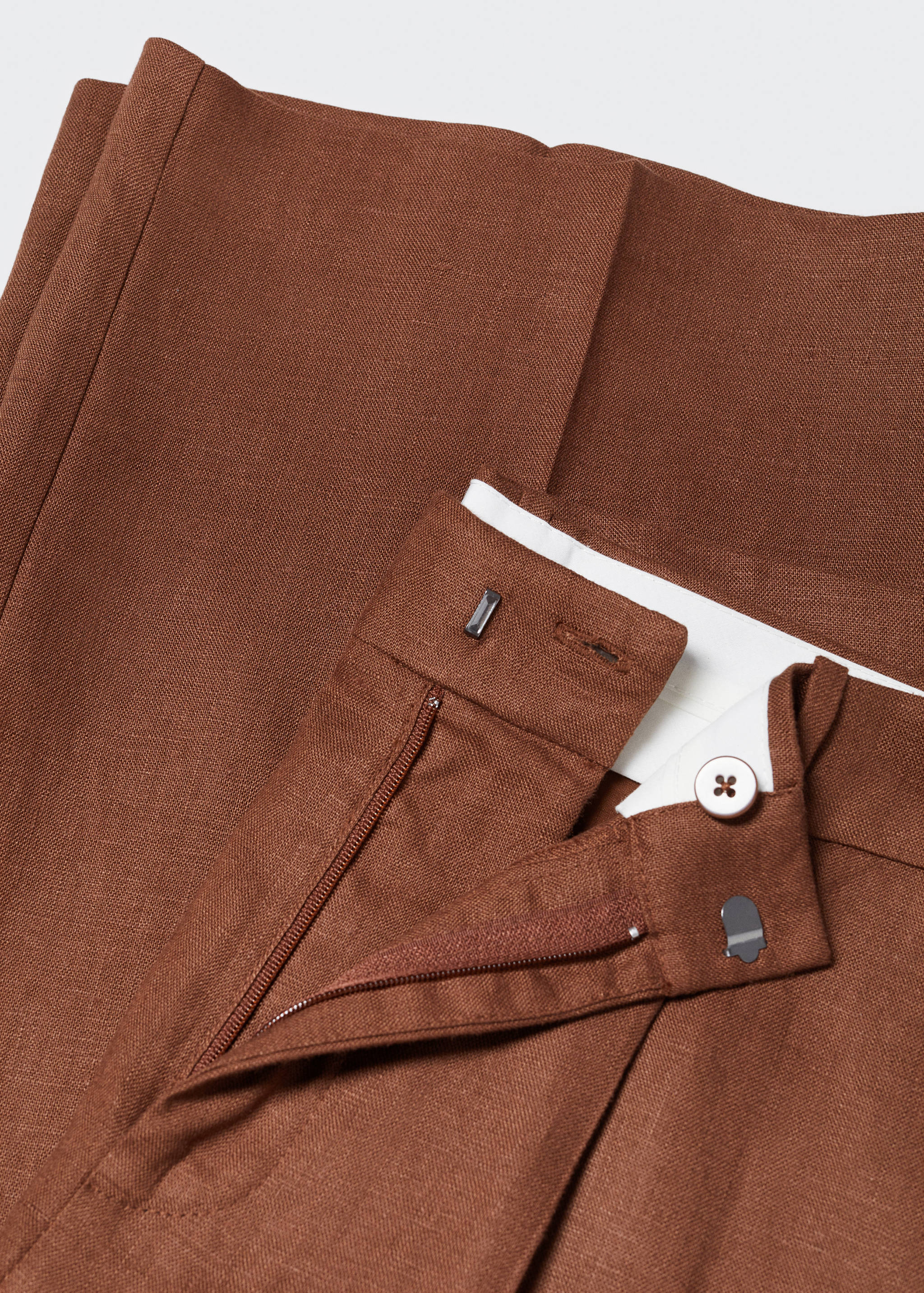 Straight linen-blend trousers - Details of the article 8