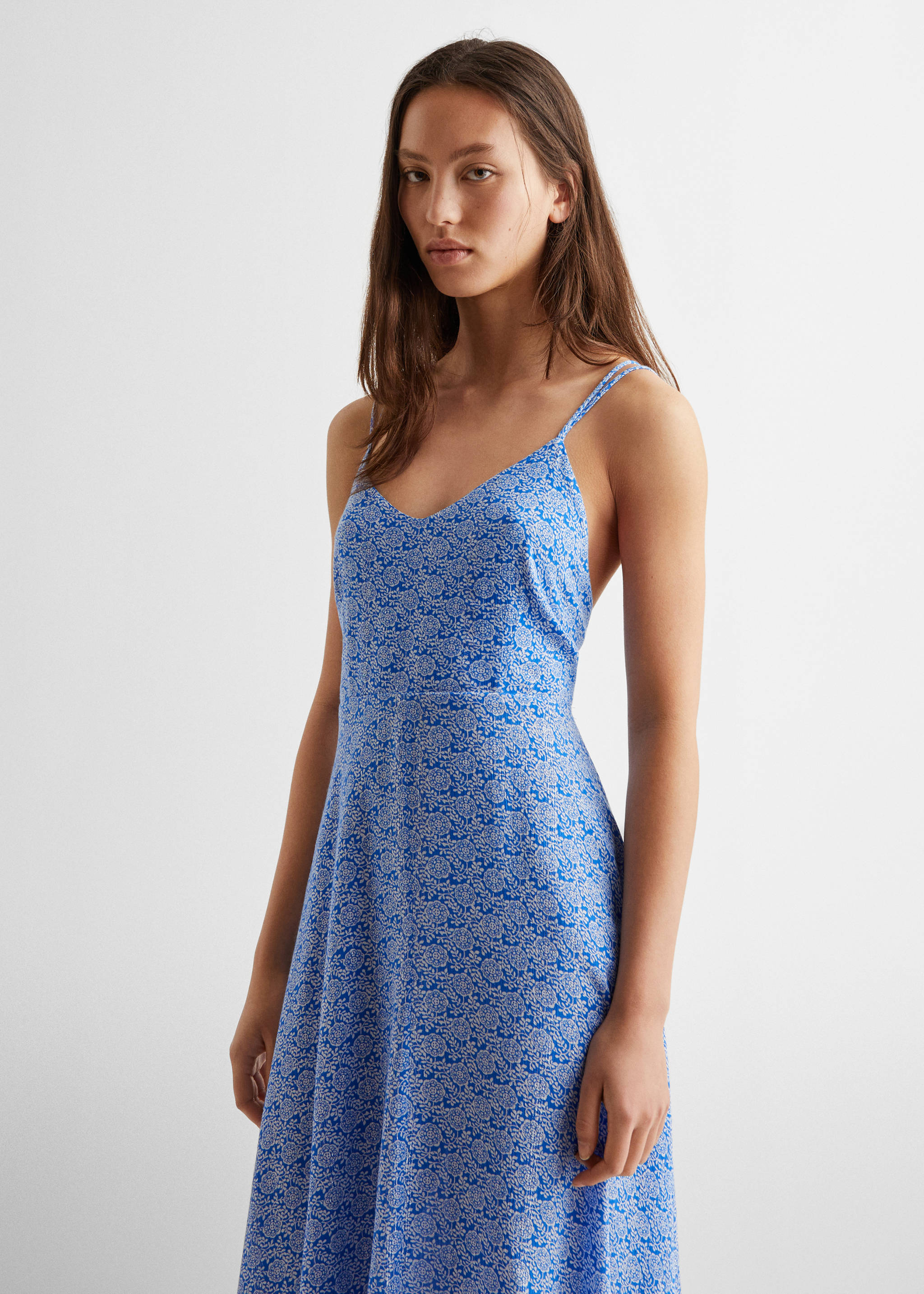 Langes, bedrucktes Kleid - Mittlere Ansicht