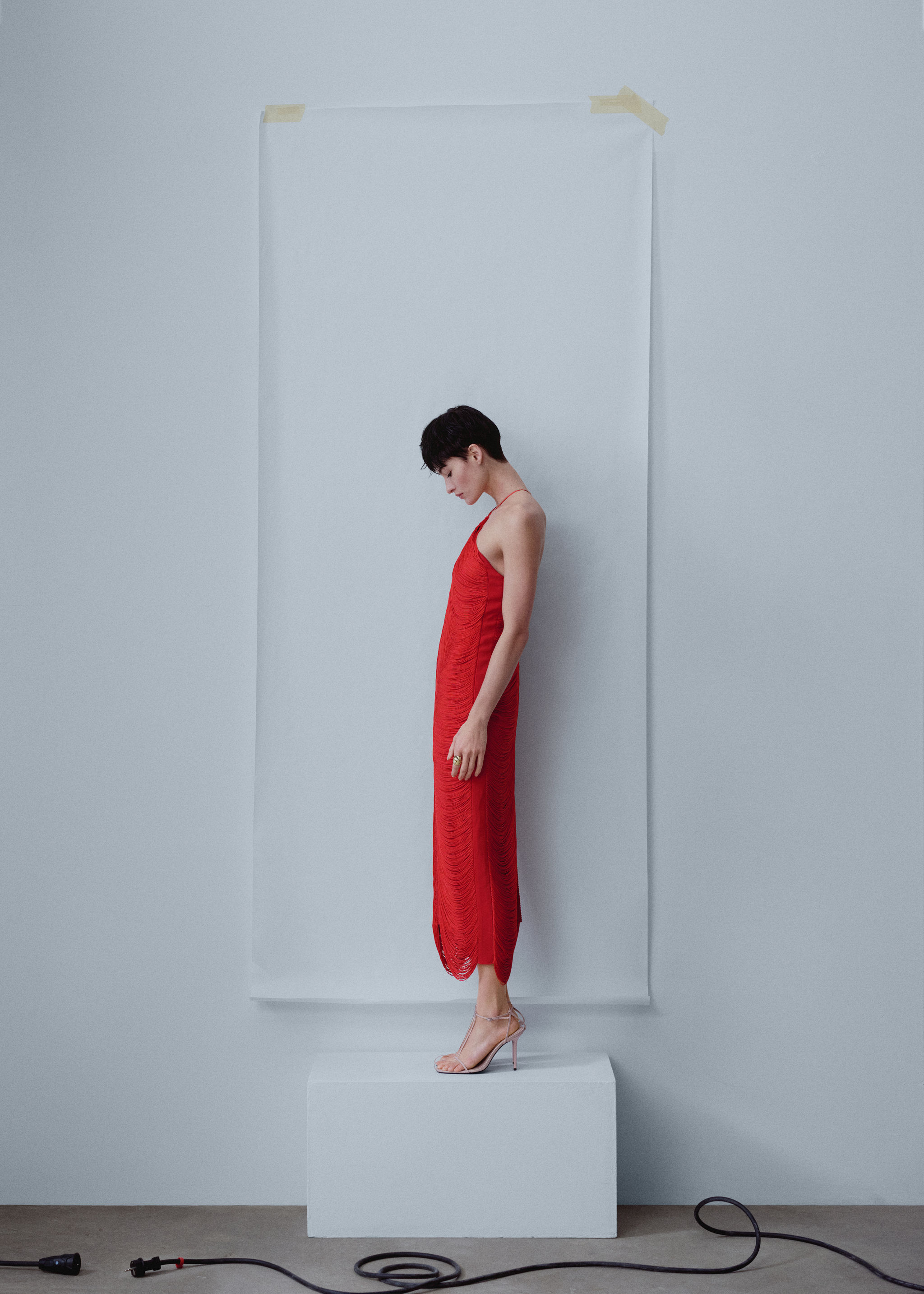 Vestido midi diseño flecos - Detalle del artículo 1
