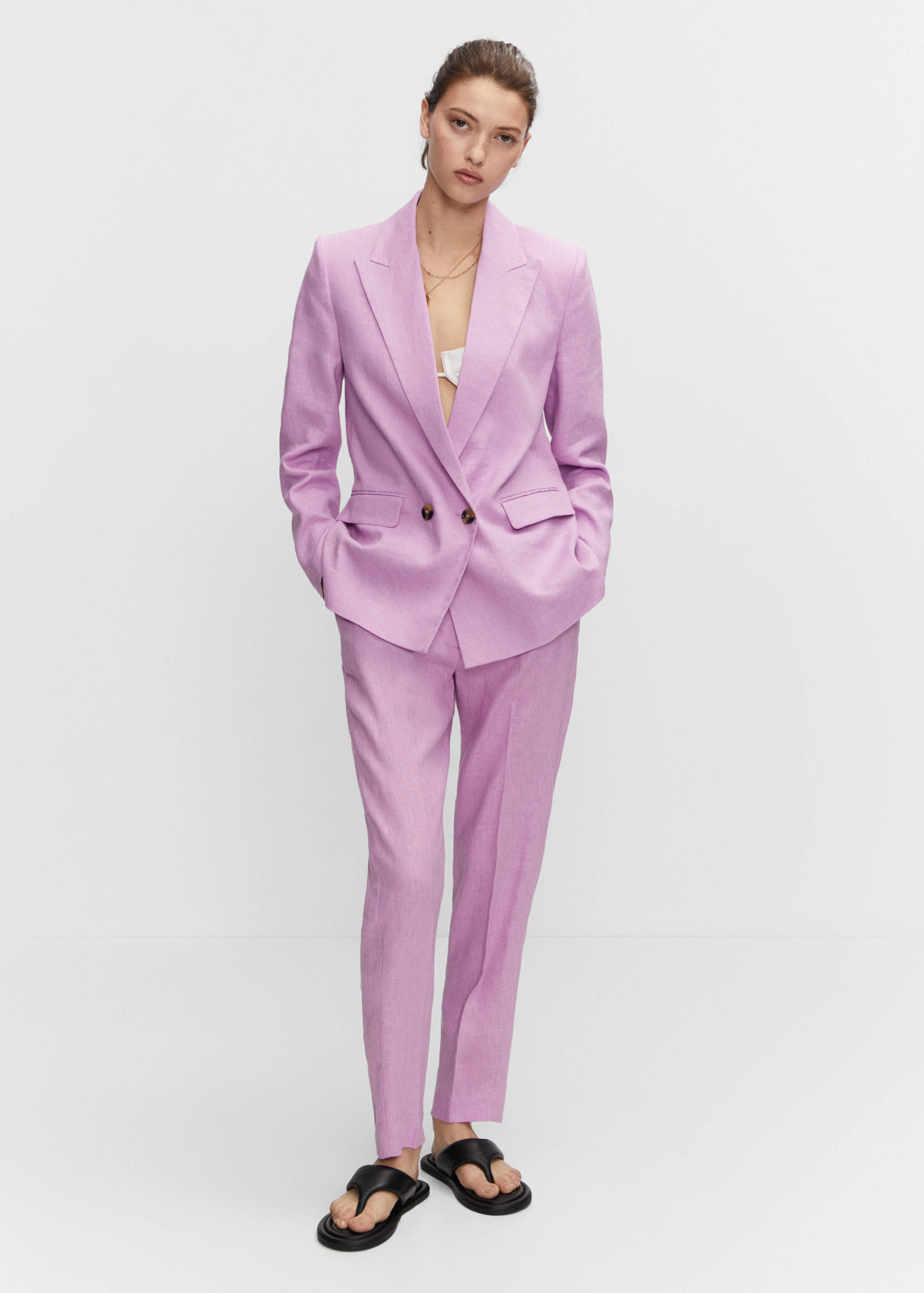 100% linen trousers - General plane