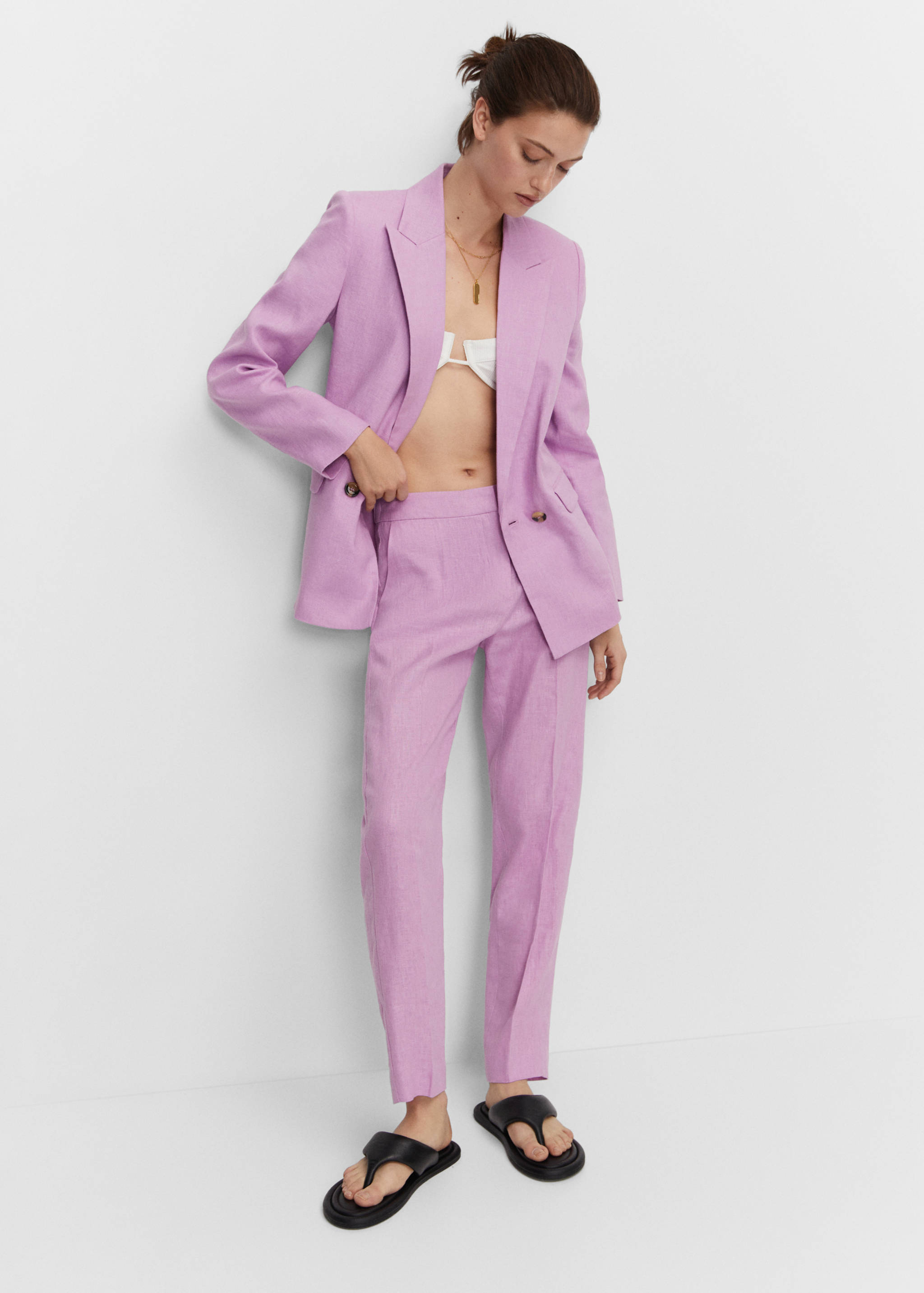 100% linen trousers - Details of the article 2