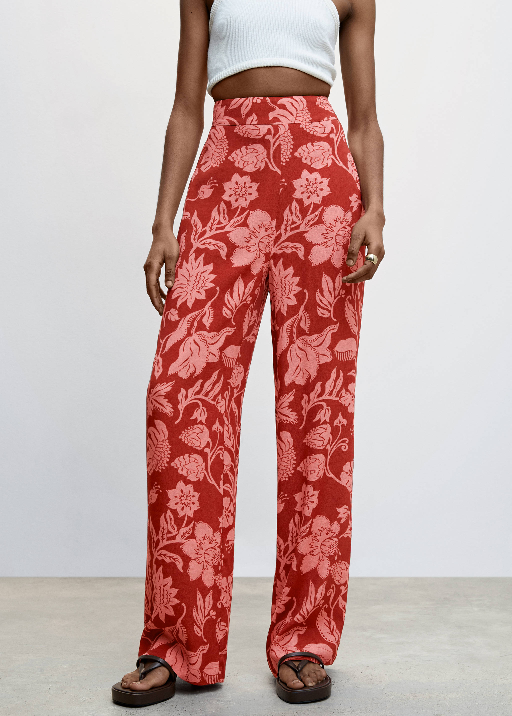 Floral palazzo trousers - Medium plane