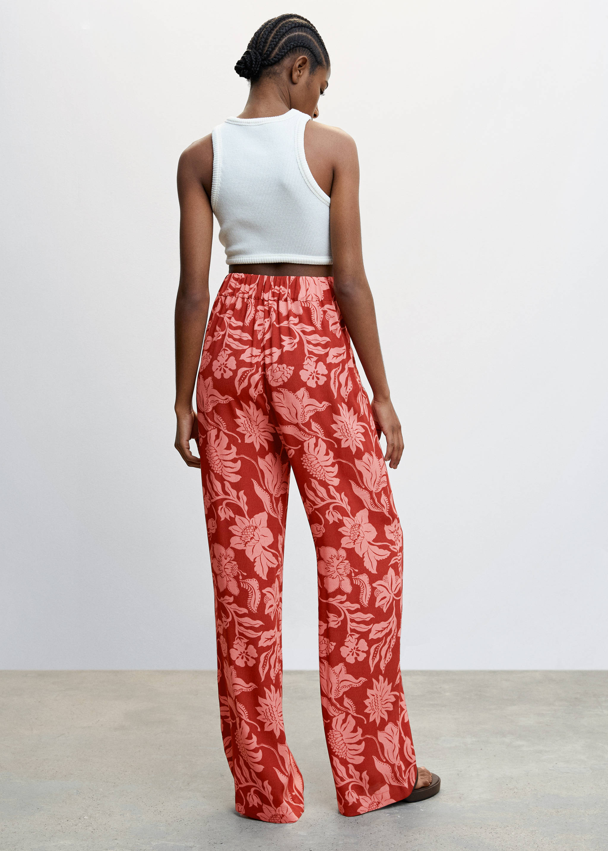 Floral palazzo trousers - Reverse of the article