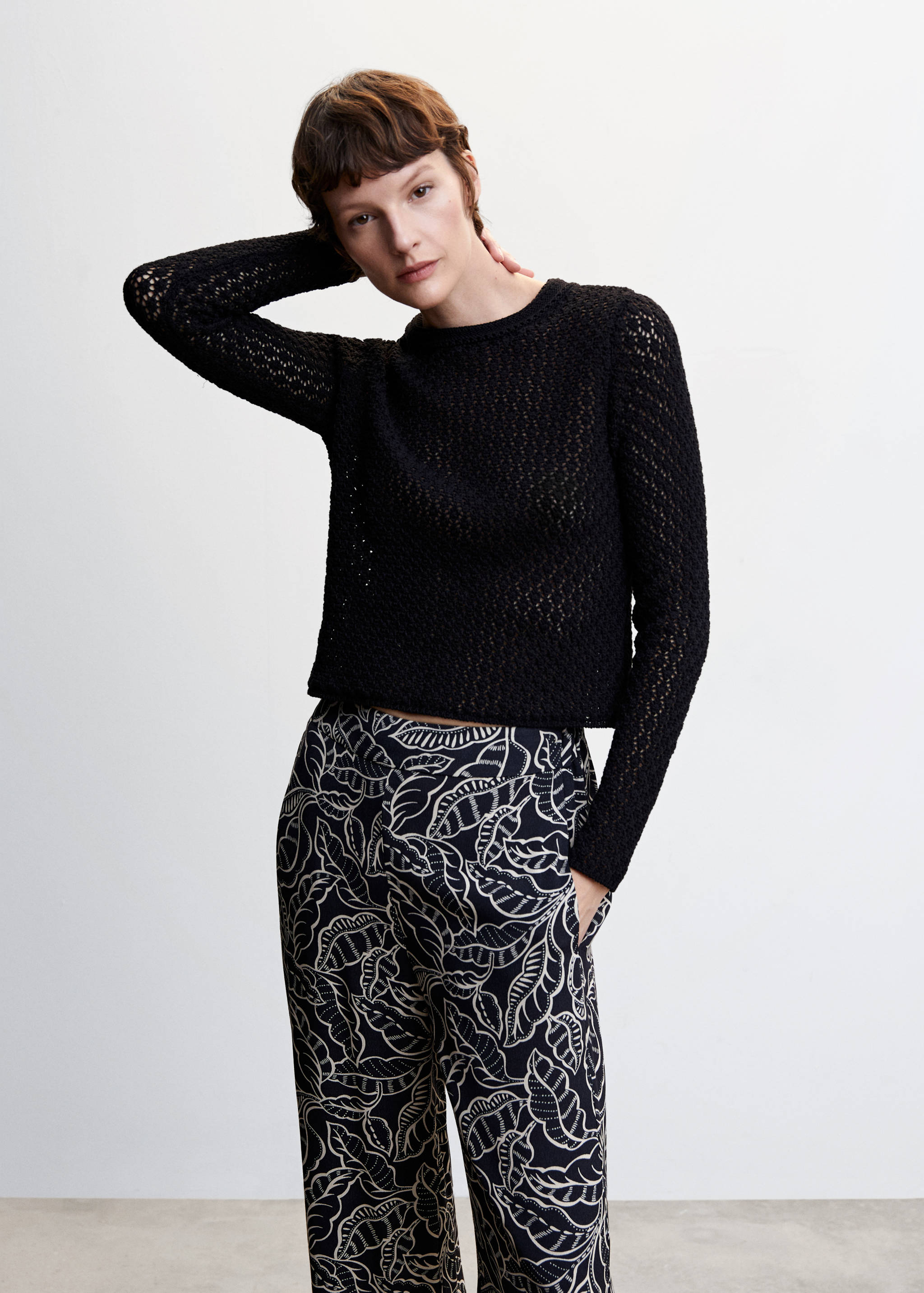 Floral palazzo trousers - Details of the article 1