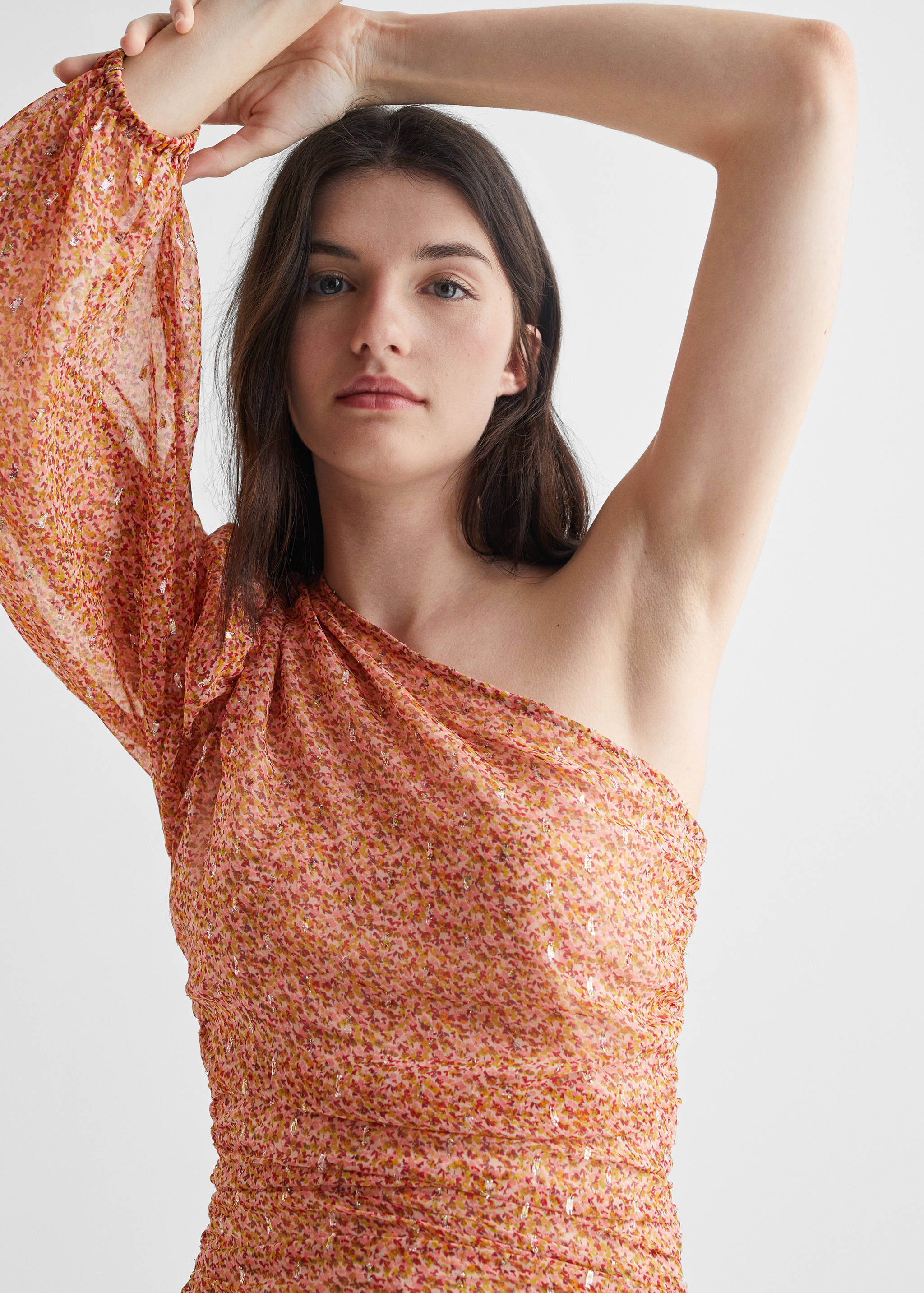 Asymmetrisches Kleid mit Volant - Detail des Artikels 1