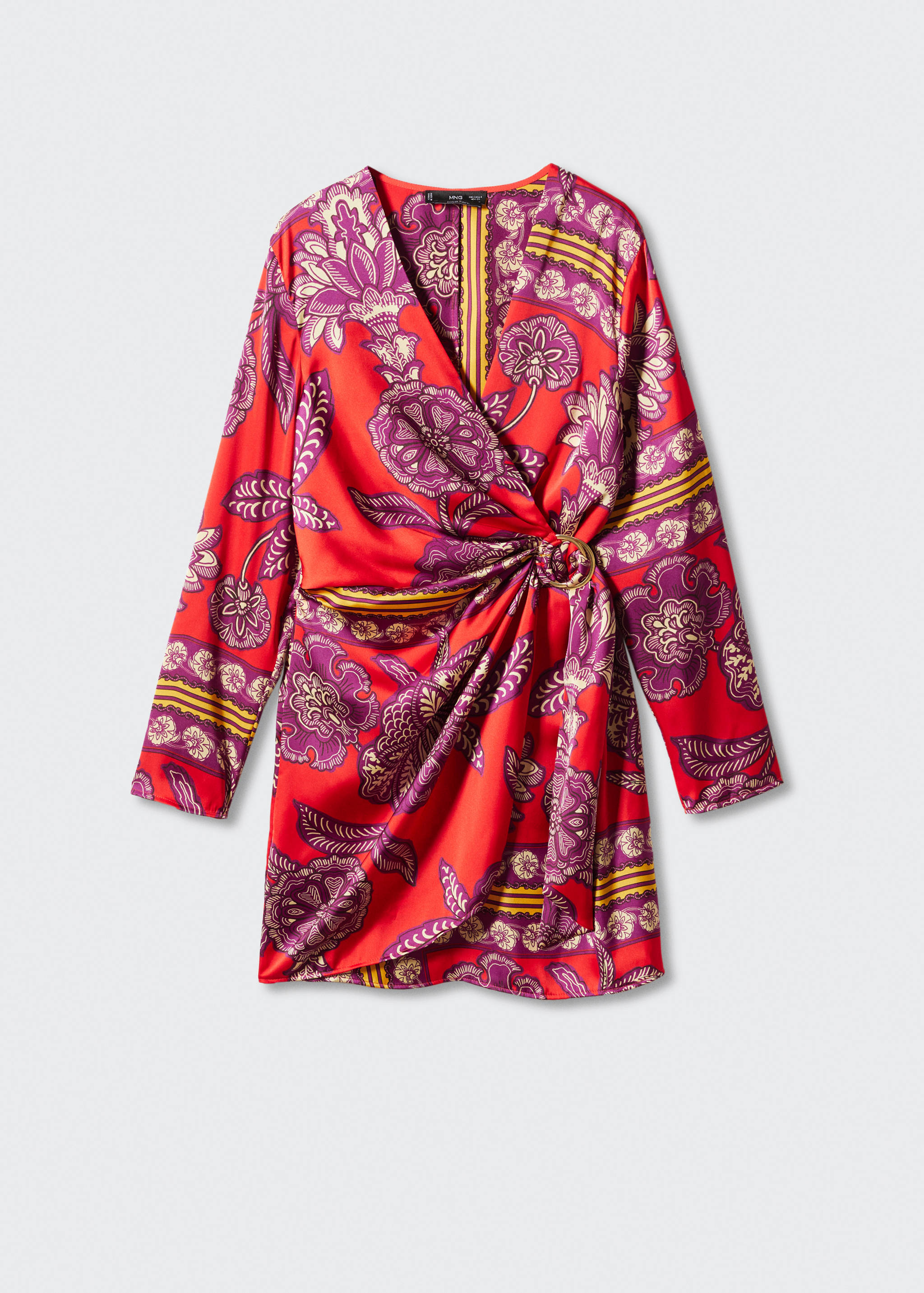 Printed satin dress - Article without model