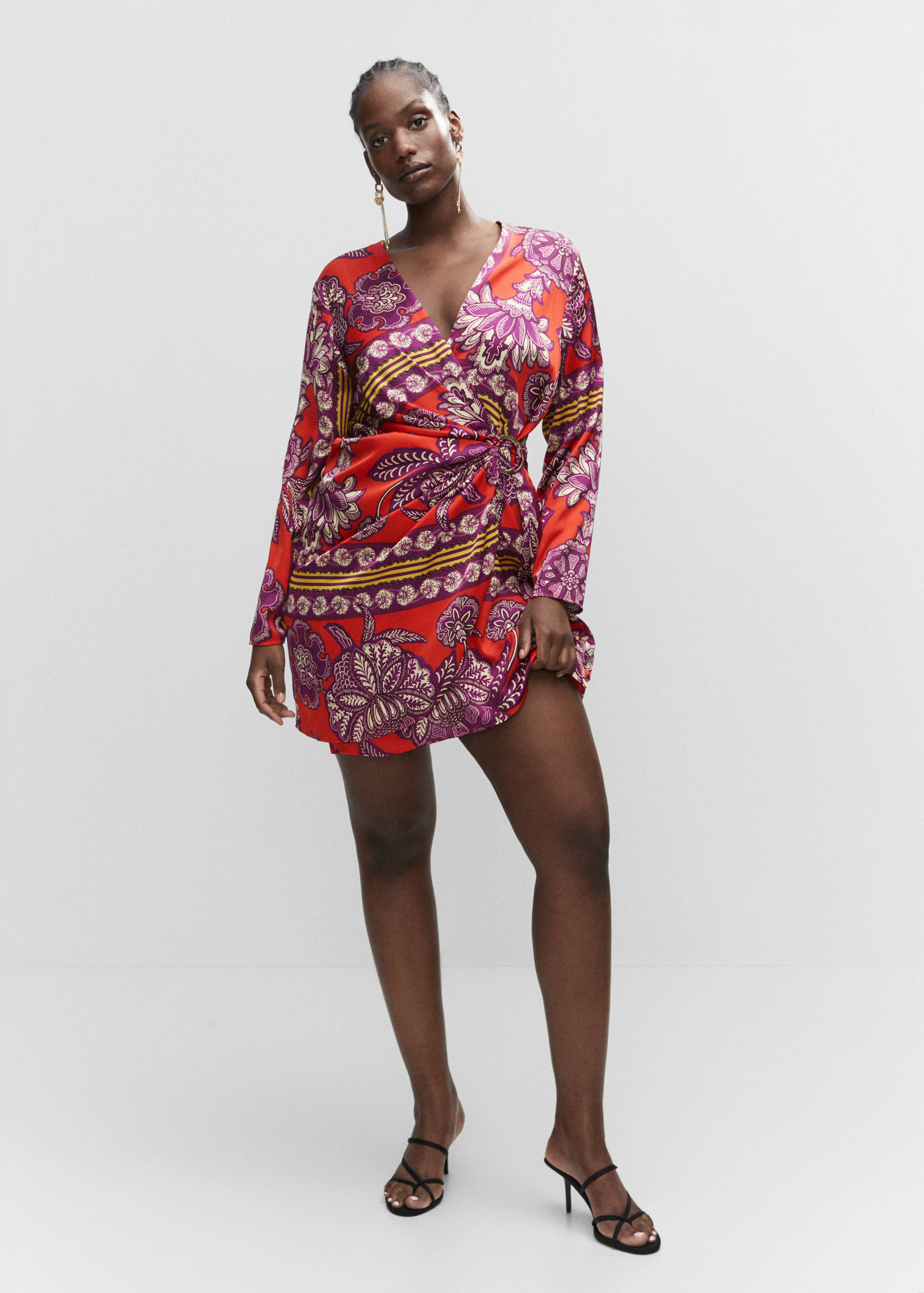 Printed satin dress - Details of the article 3