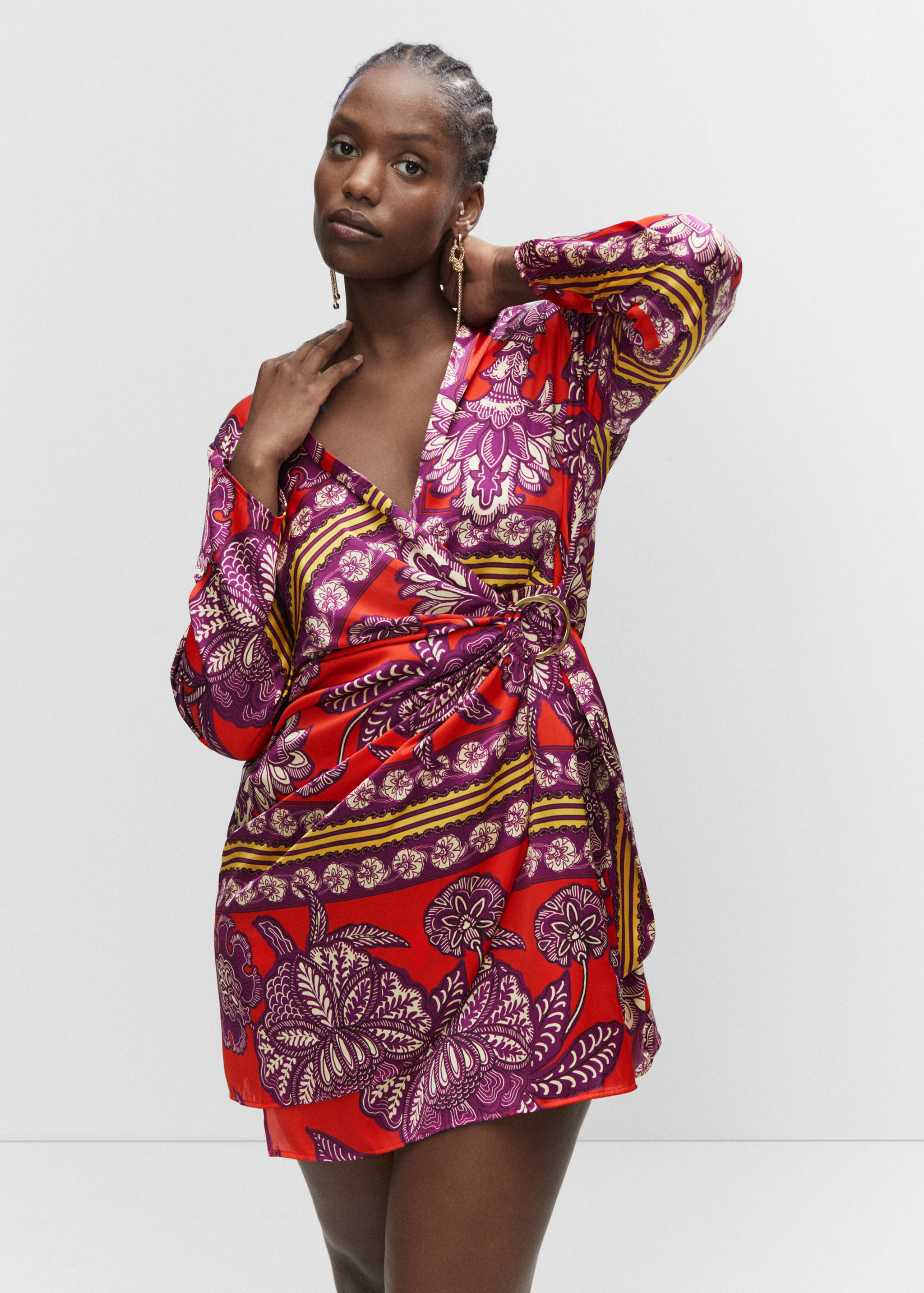 Printed satin dress - Details of the article 5