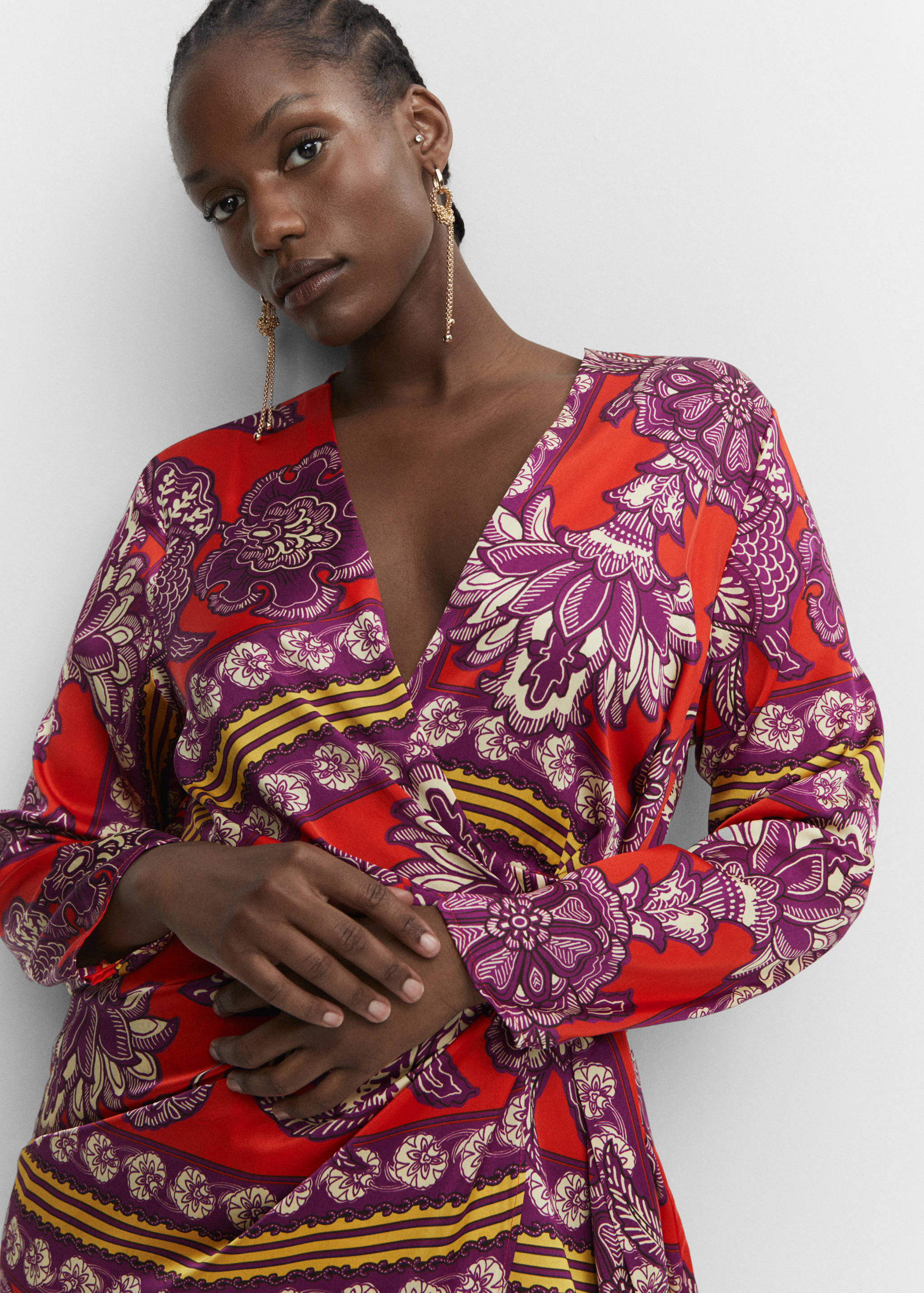 Printed satin dress - Details of the article 4