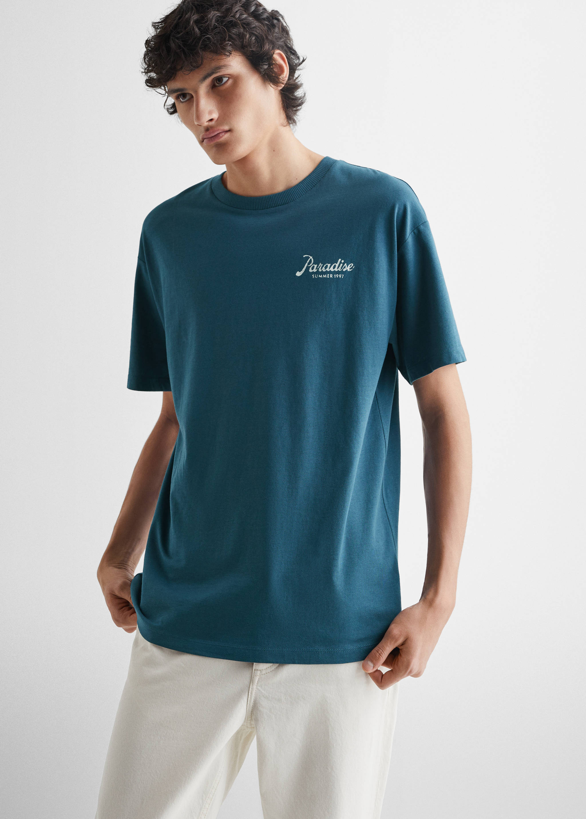 Palm image T-shirt - Medium plane