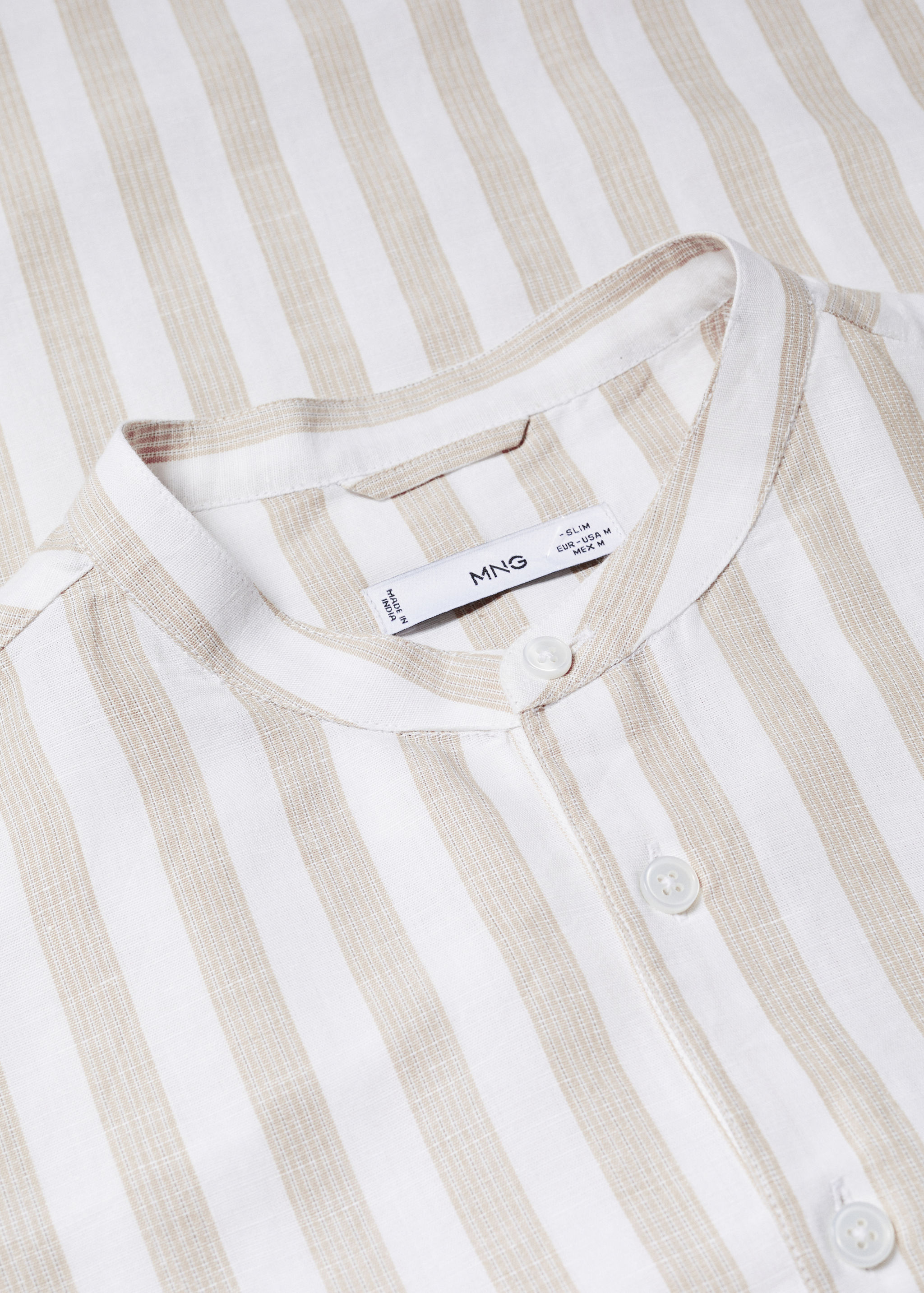 Regular-fit linen shirt with mao collar - Details of the article 8