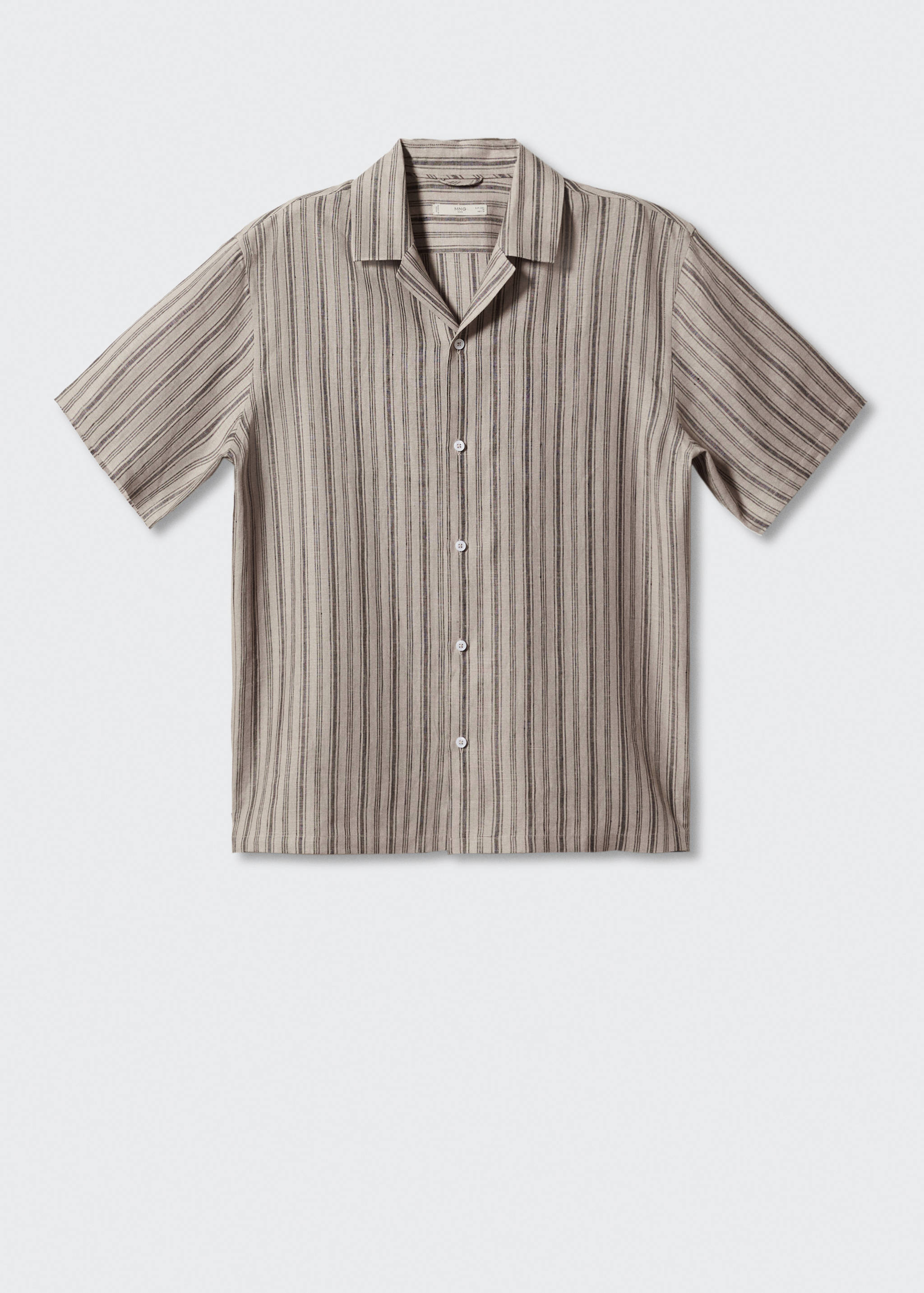 Regular-fit linen bowling shirt - Article without model