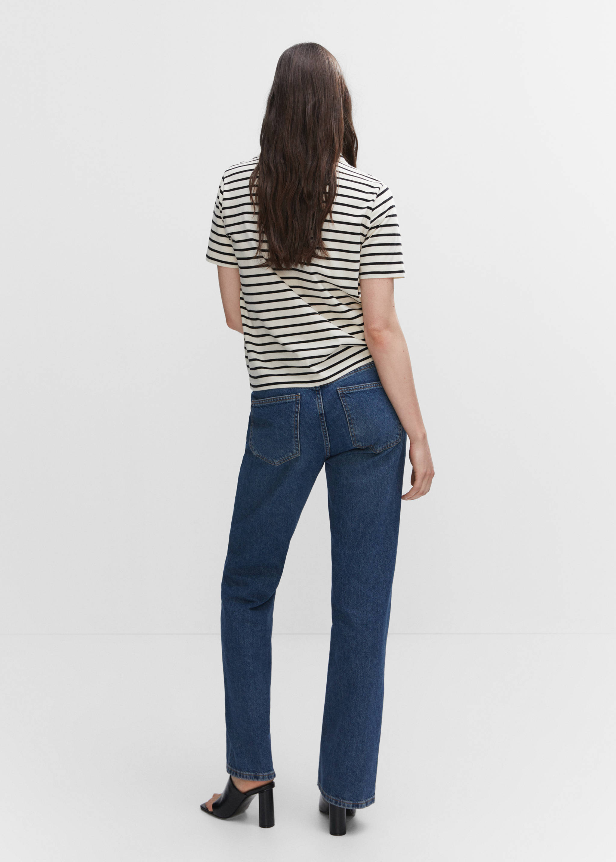 Striped cotton T-shirt - Reverse of the article