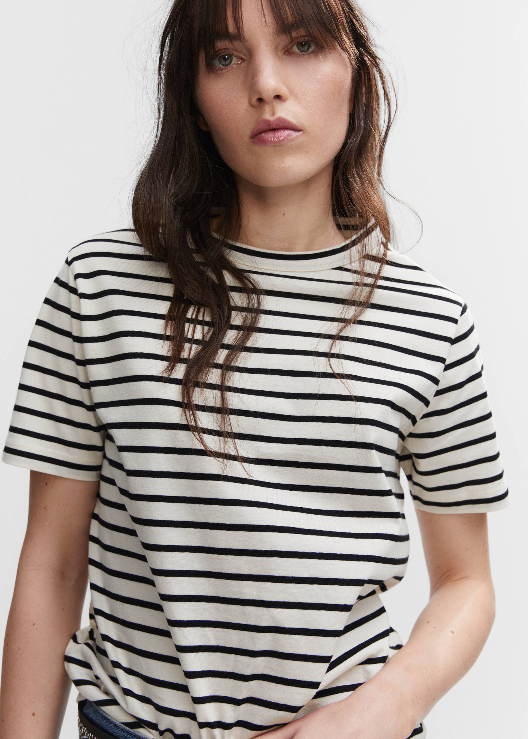 Striped cotton T-shirt - Details of the article 1