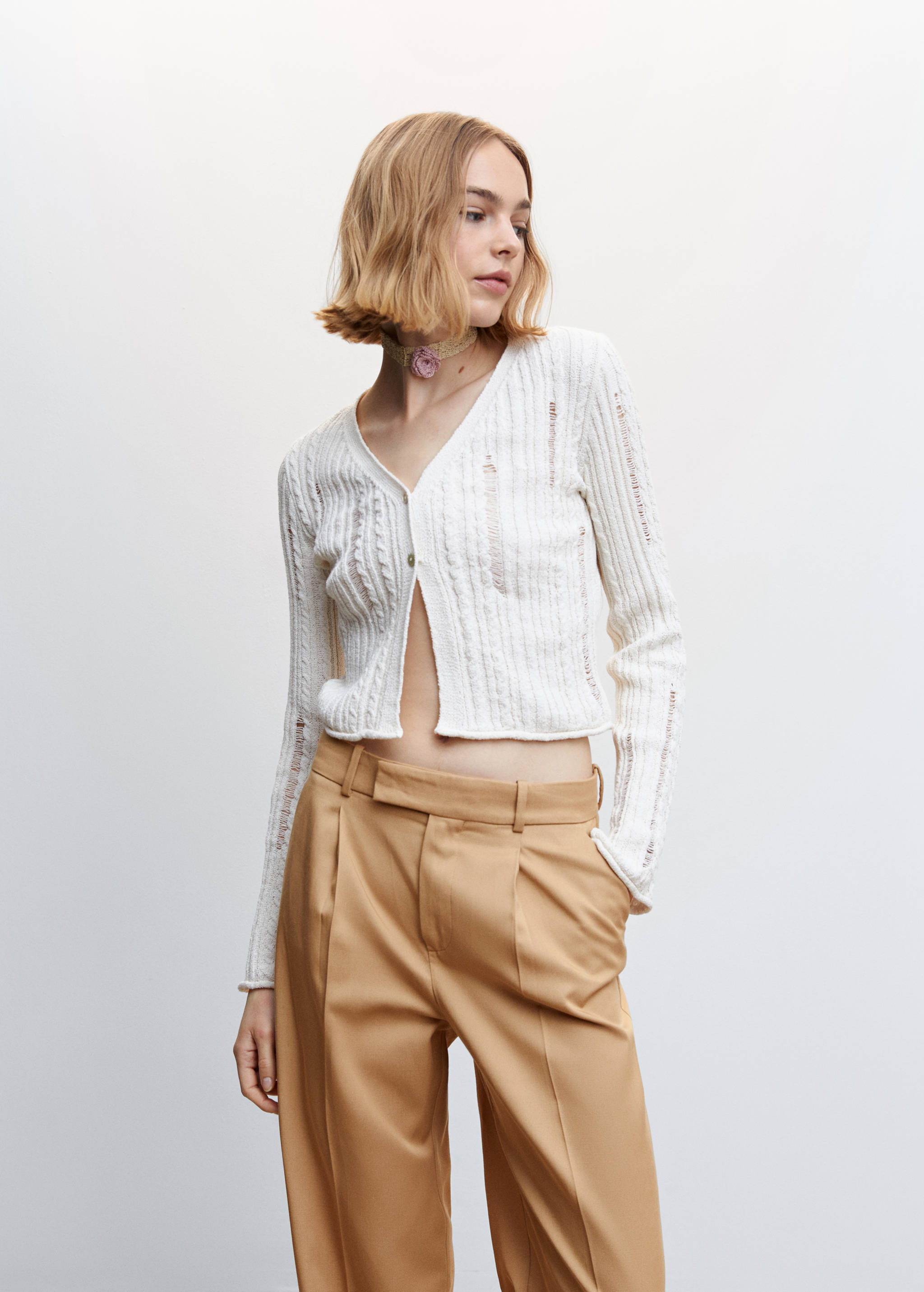 Wideleg lyocell pants - Details of the article 1