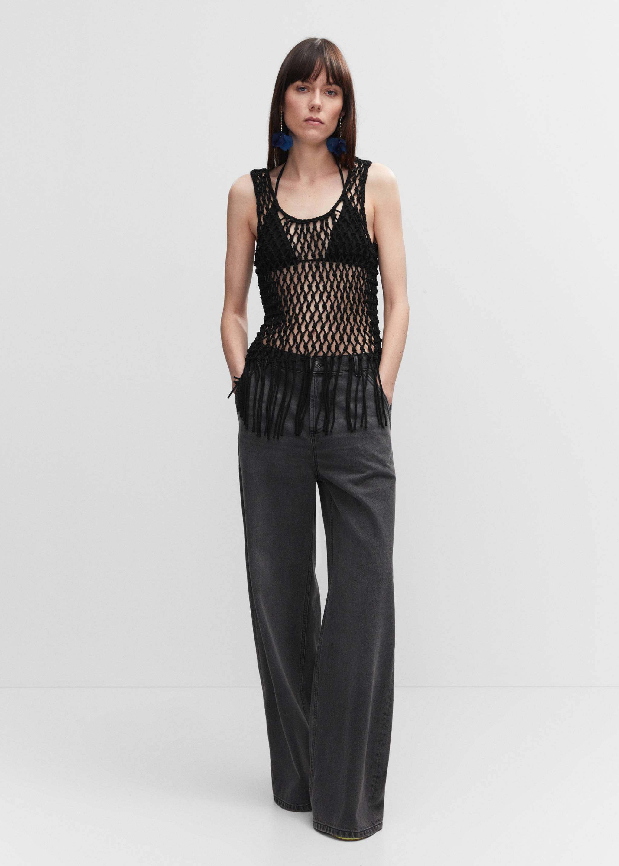 Mesh top with fringe detail - General plane