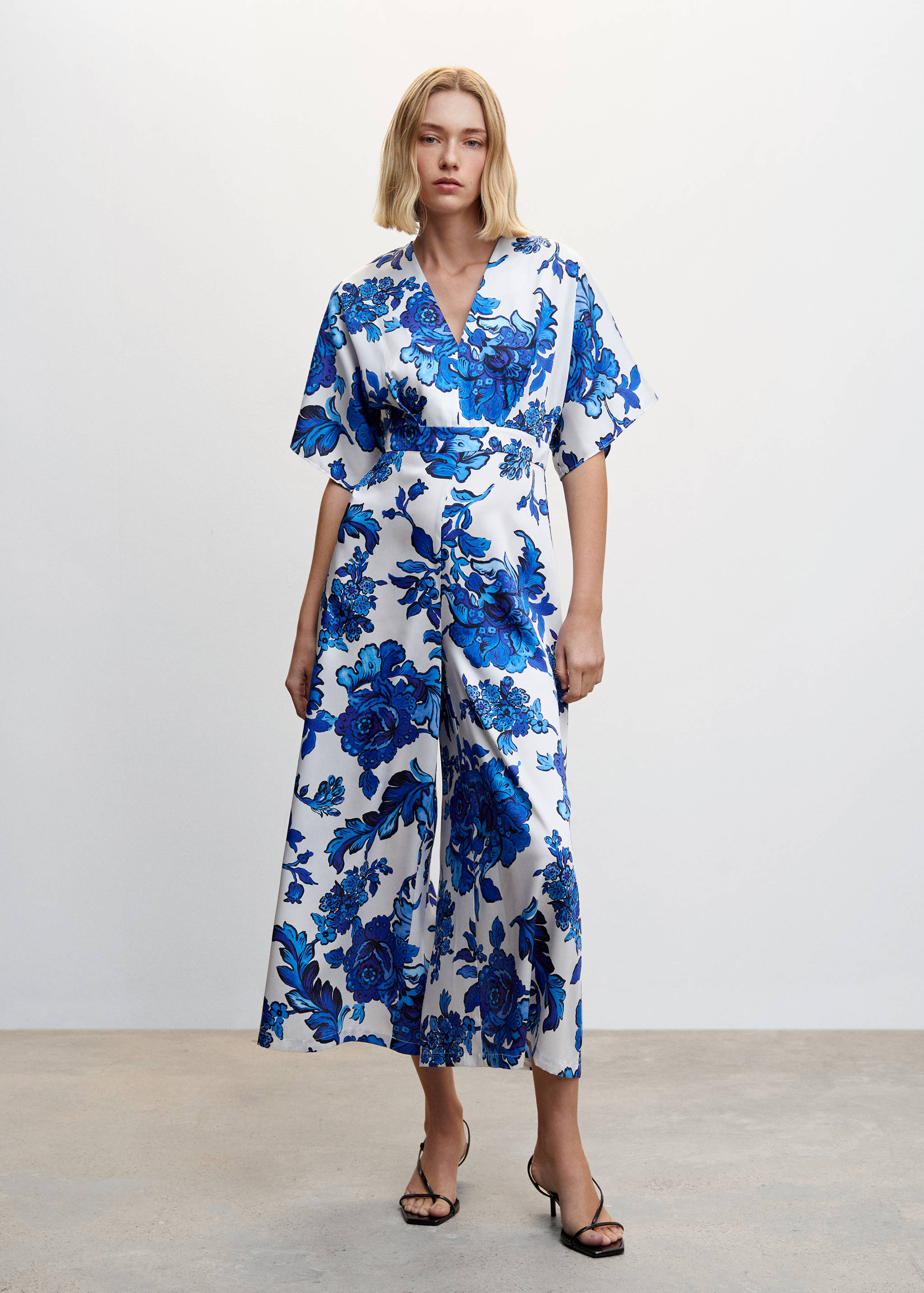 Floral cropped jumpsuit - General plane