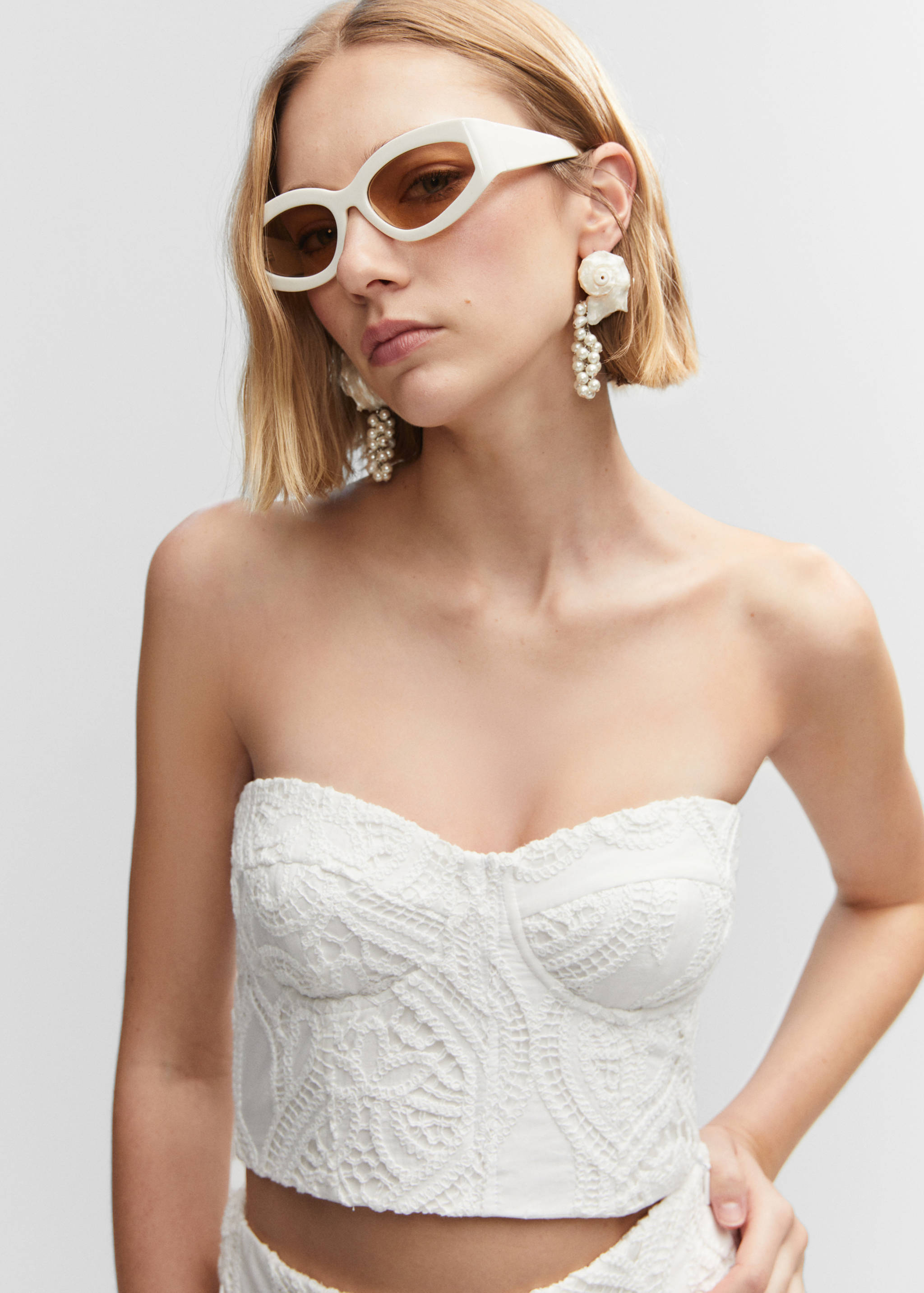 Embroidered corset top - Medium plane