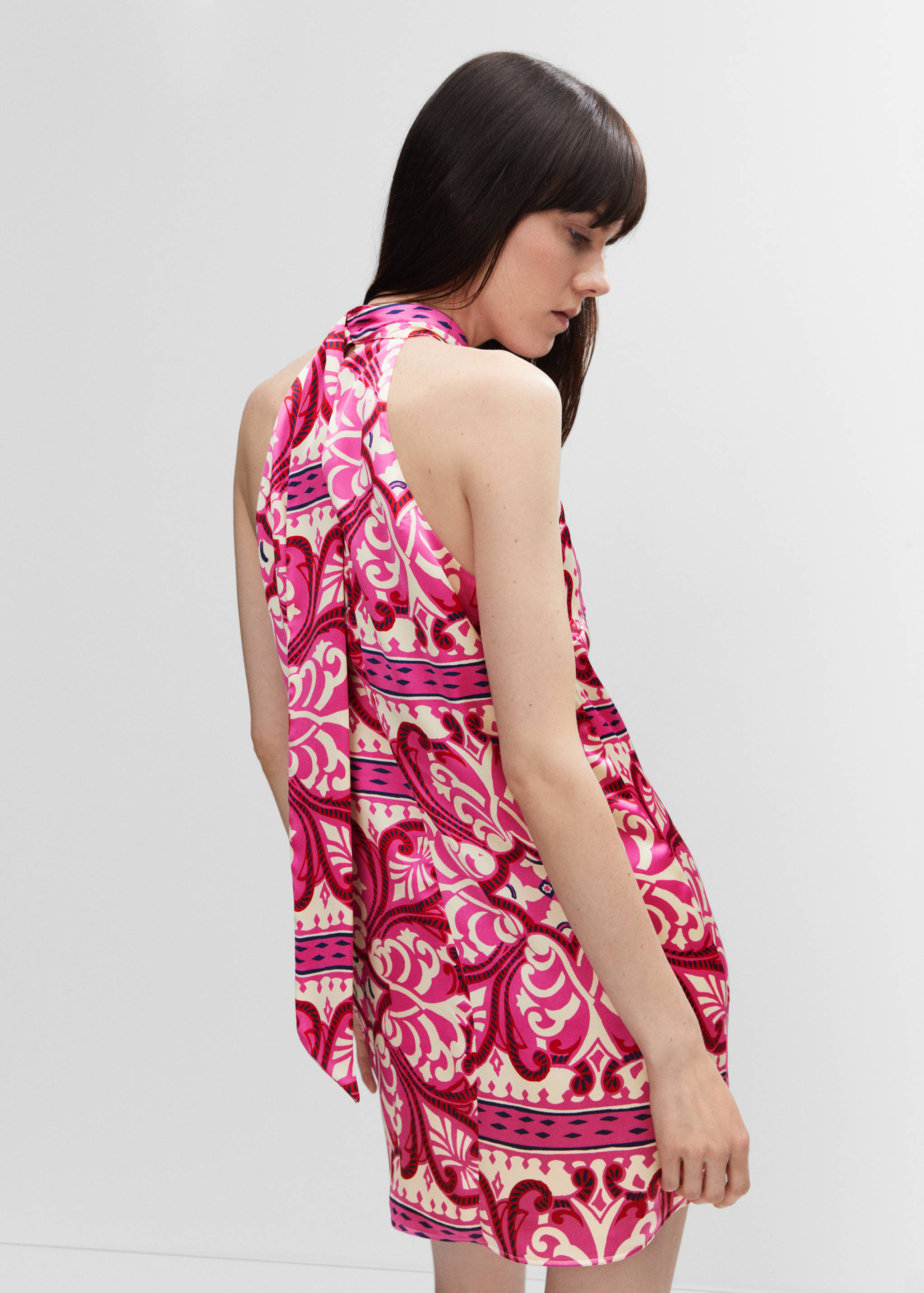 Printed halter dress - Reverse of the article