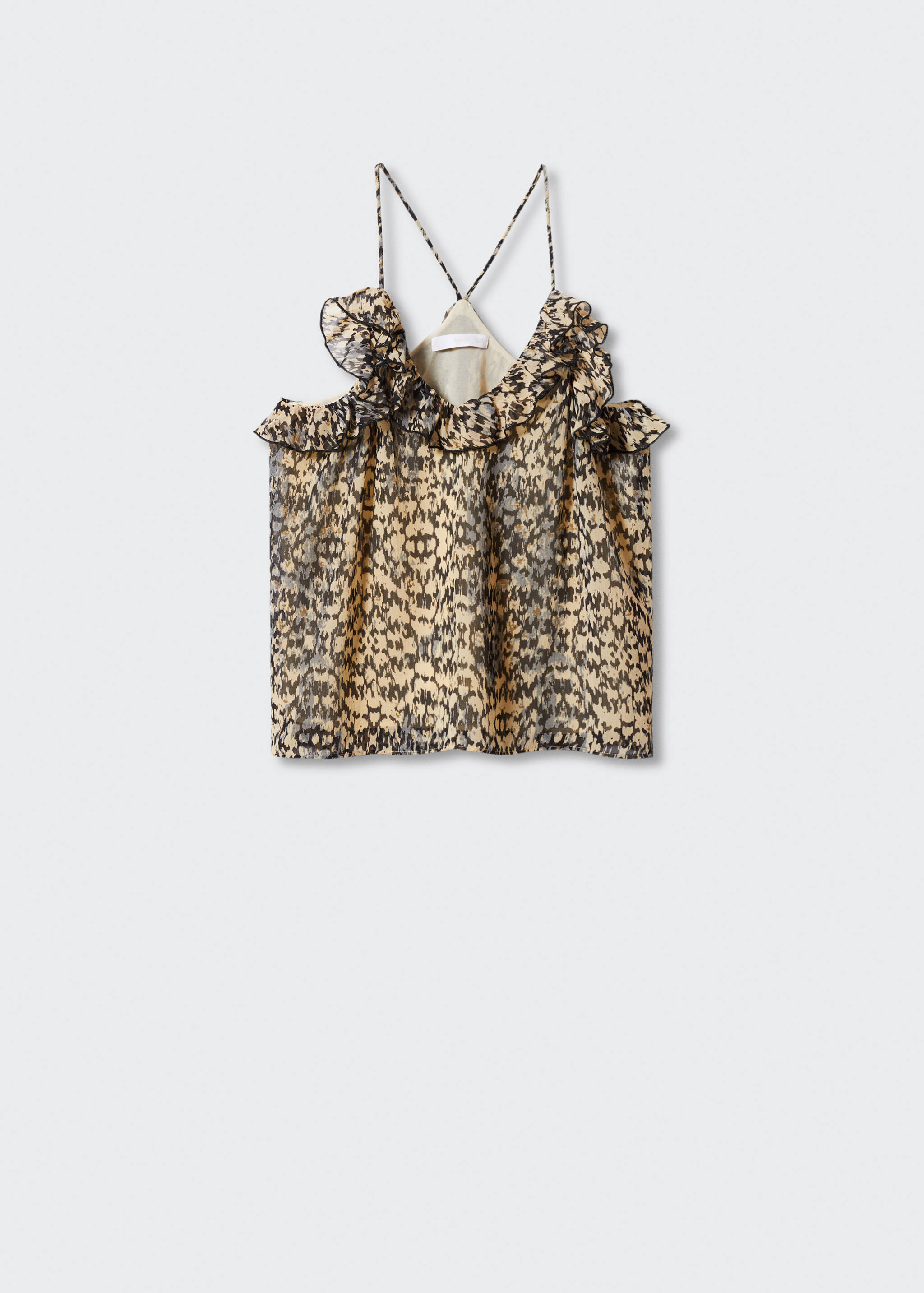 Bedrucktes Top mit Volant - Artikel ohne Model