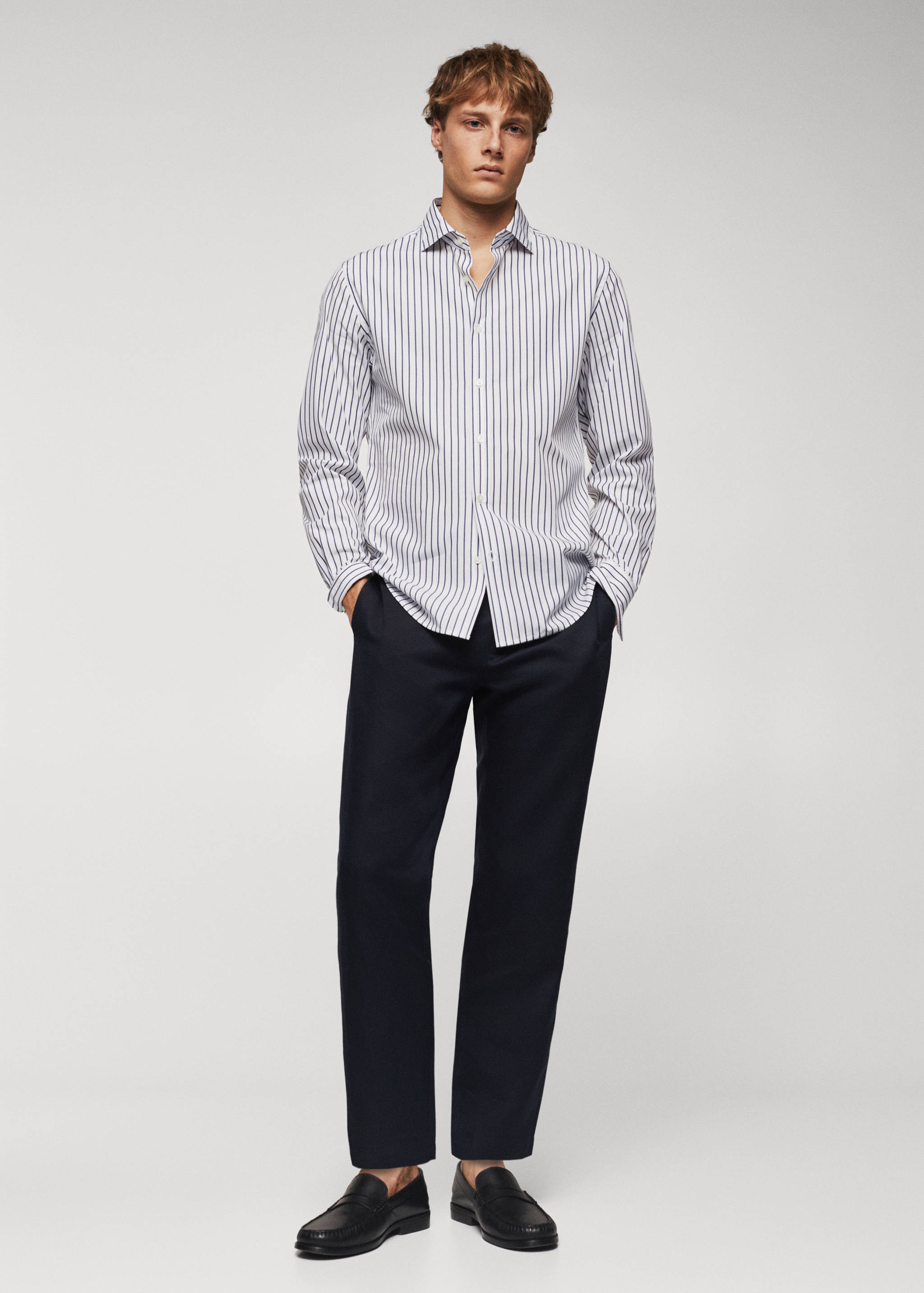 Striped slim-fit shirt - General plane
