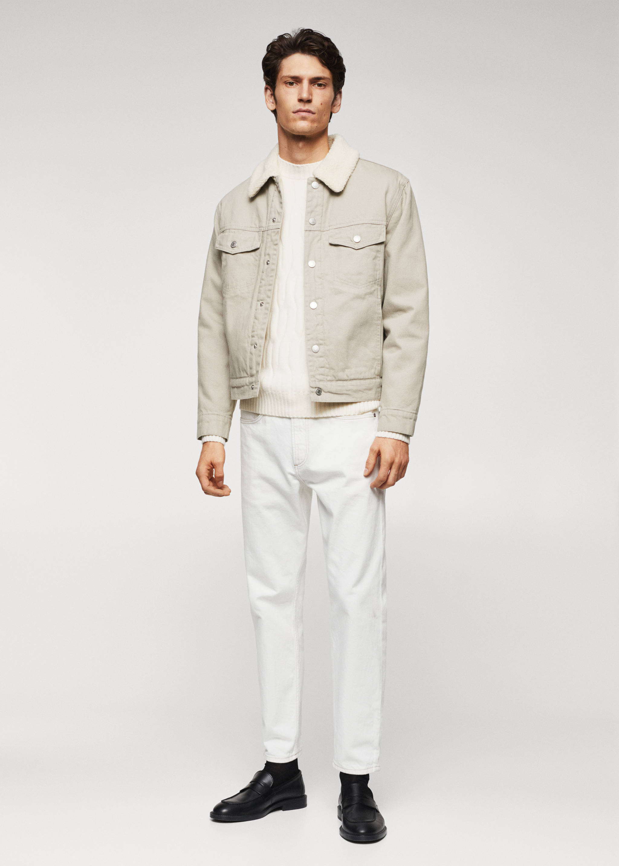 Jeansjacke mit Kunstshearling - Allgemeine Ansicht