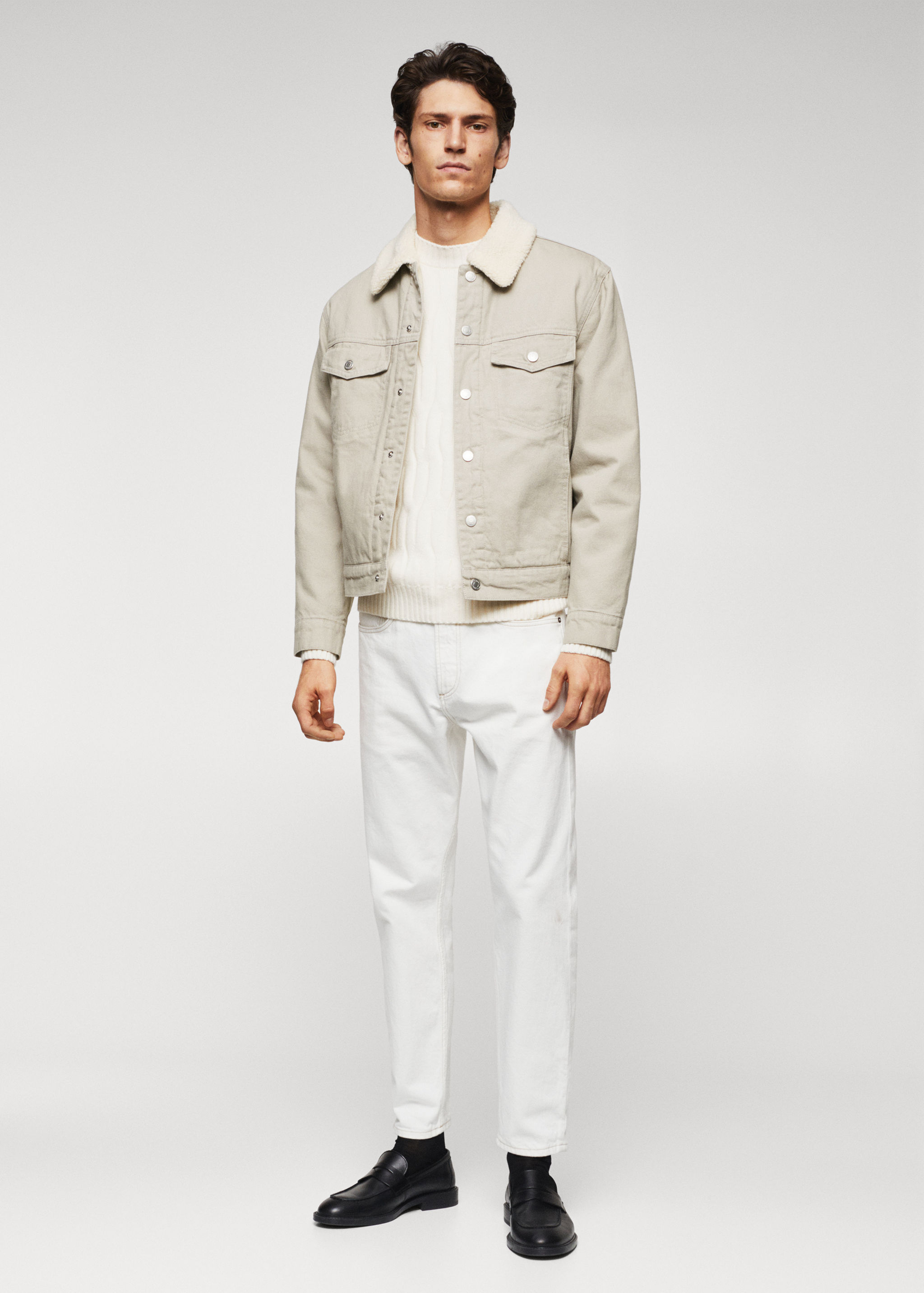 Shearling denim jacket - General plane