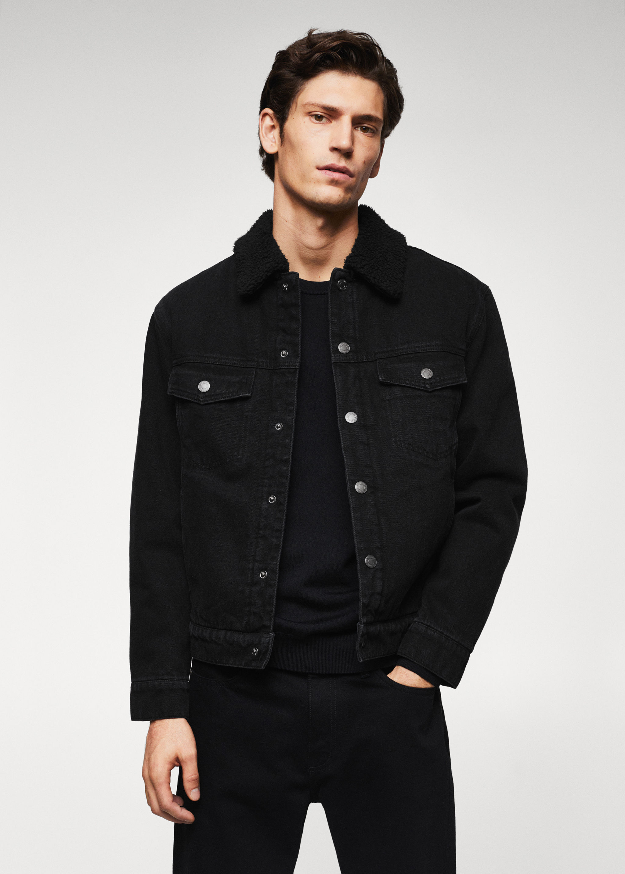 Shearling denim jacket - Medium plane