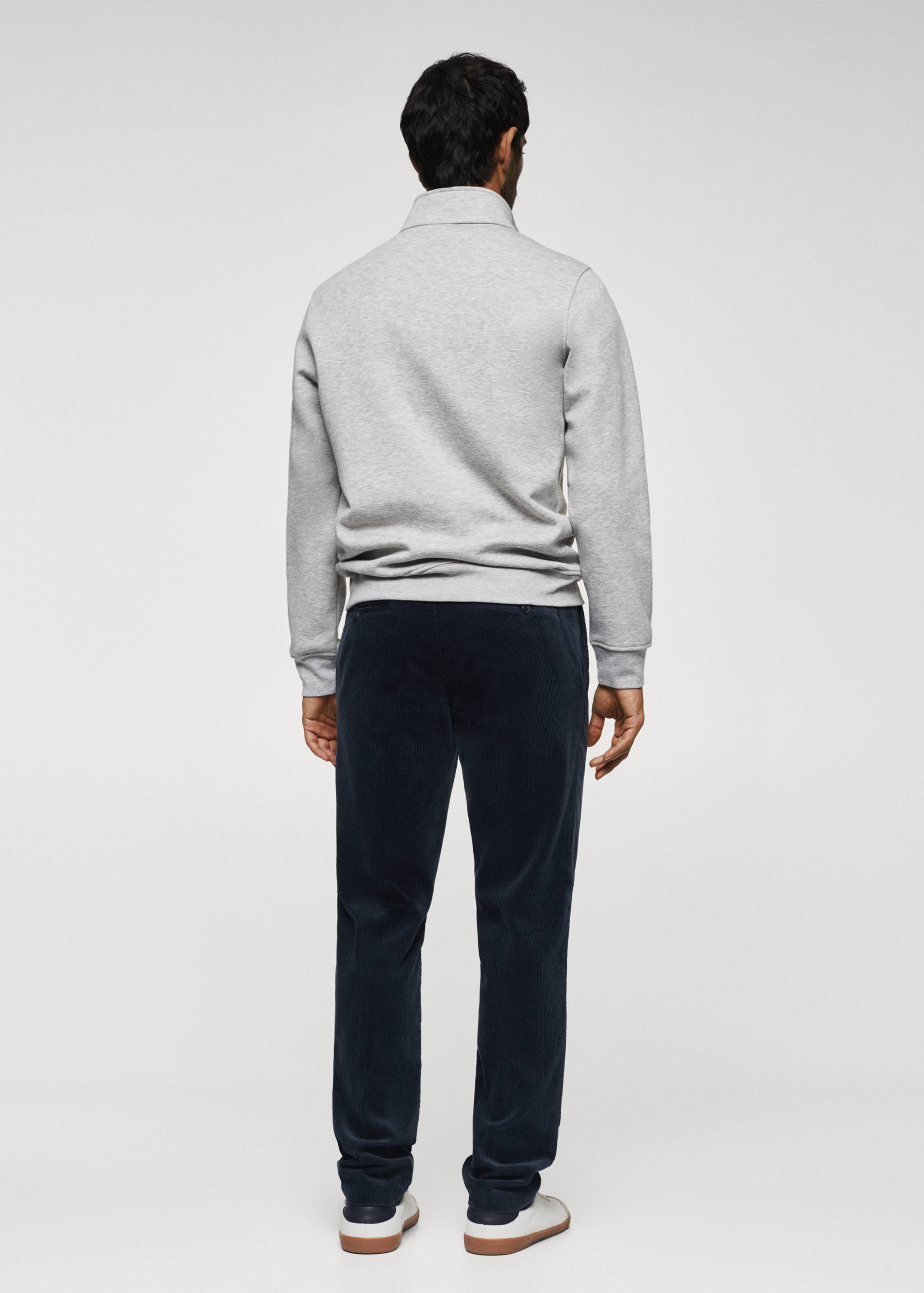 Cotton sweatshirt with zip neck - Reverse of the article