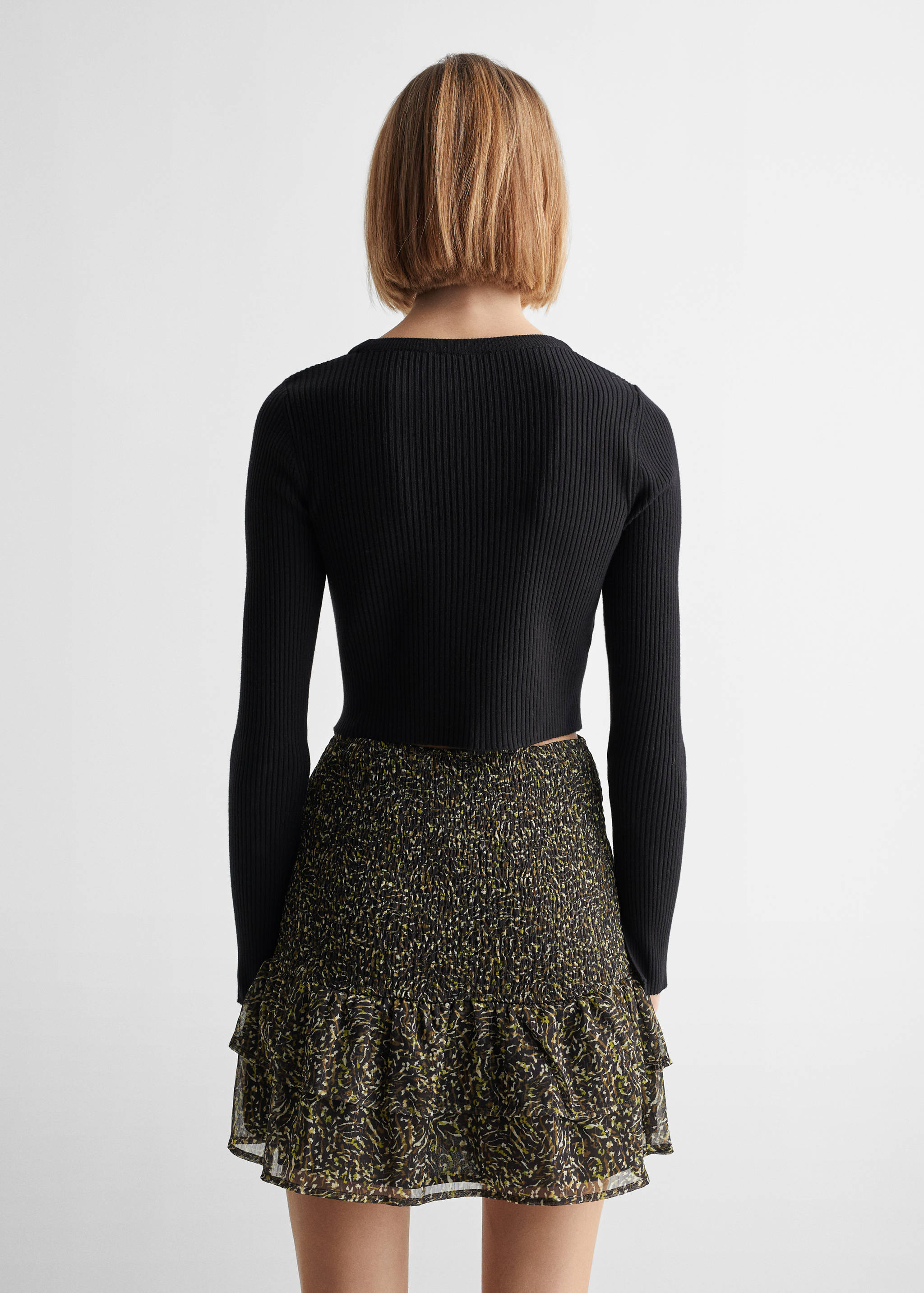 Cropped ribbed sweater - Reverse of the article