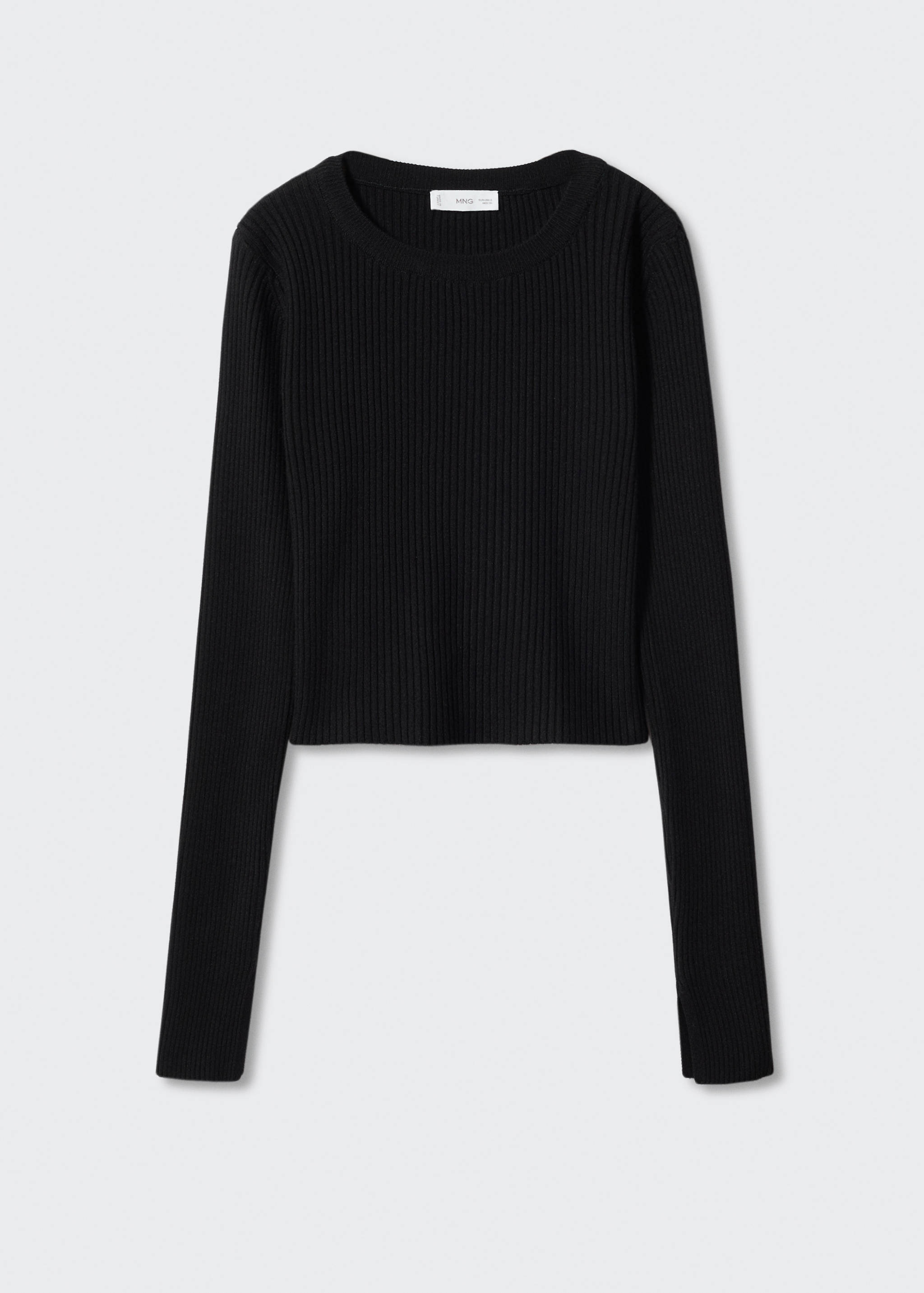 Cropped ribbed sweater - Article without model