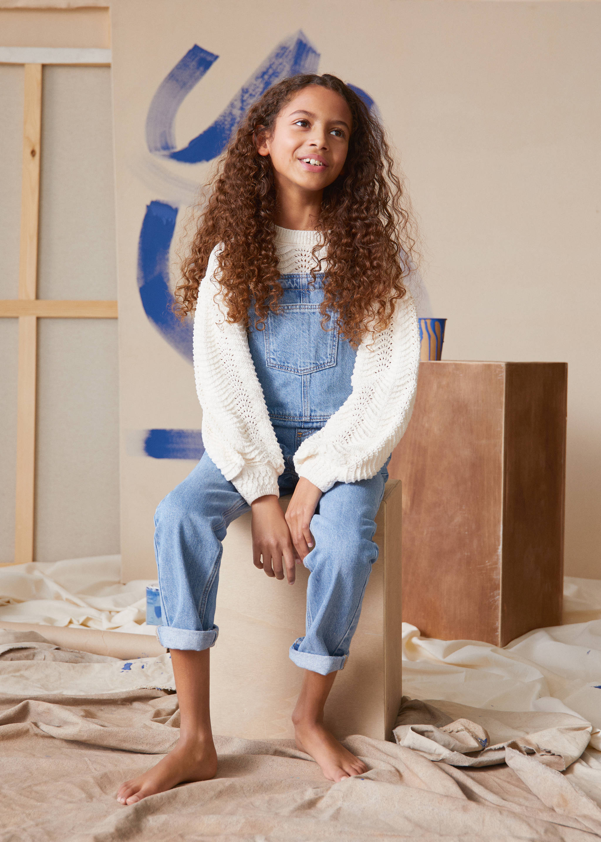 Lined denim dungarees - Details of the article 5