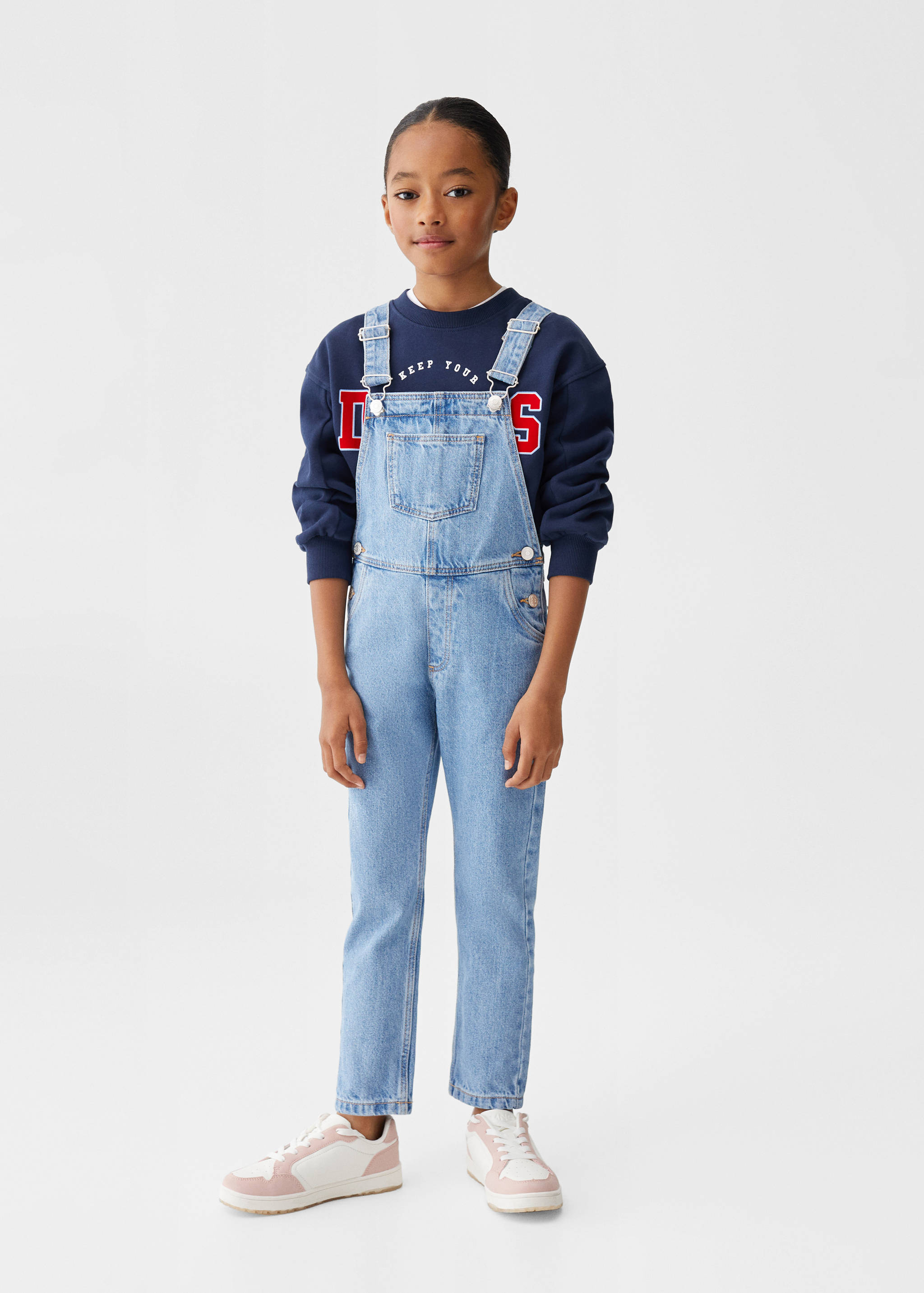 Lined denim dungarees - General plane