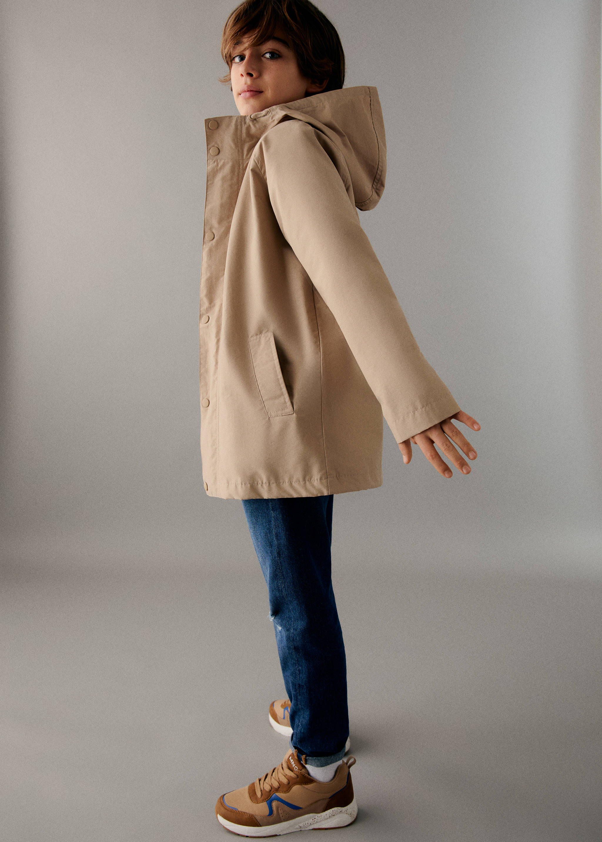 Hooded cotton parka - General plane